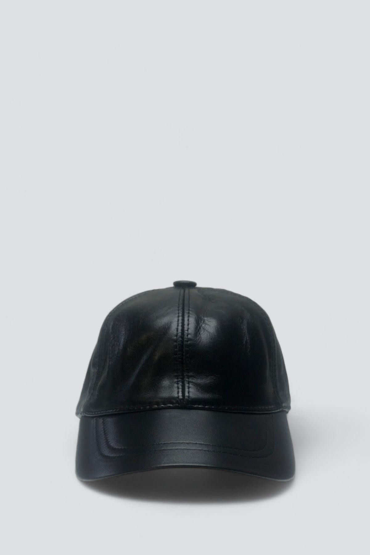 Gents Black 100% Leather Textured Baseball Cap Gorgeous 100% Leather Real Black Baseball Cap Leather Mens  main image 3