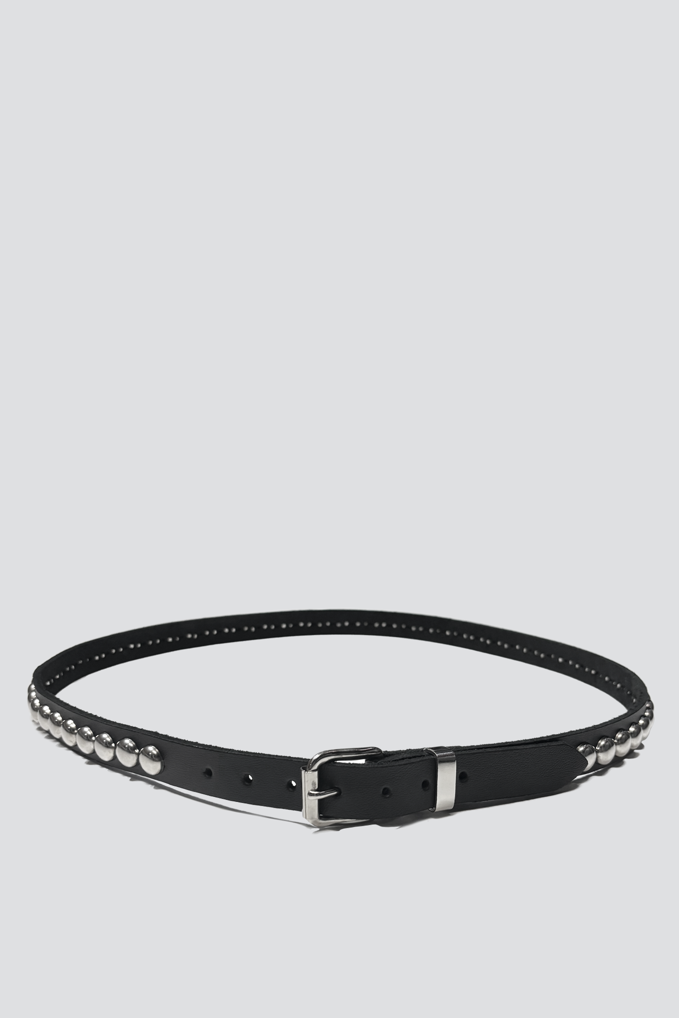 Black Leather Dome Stud Belt