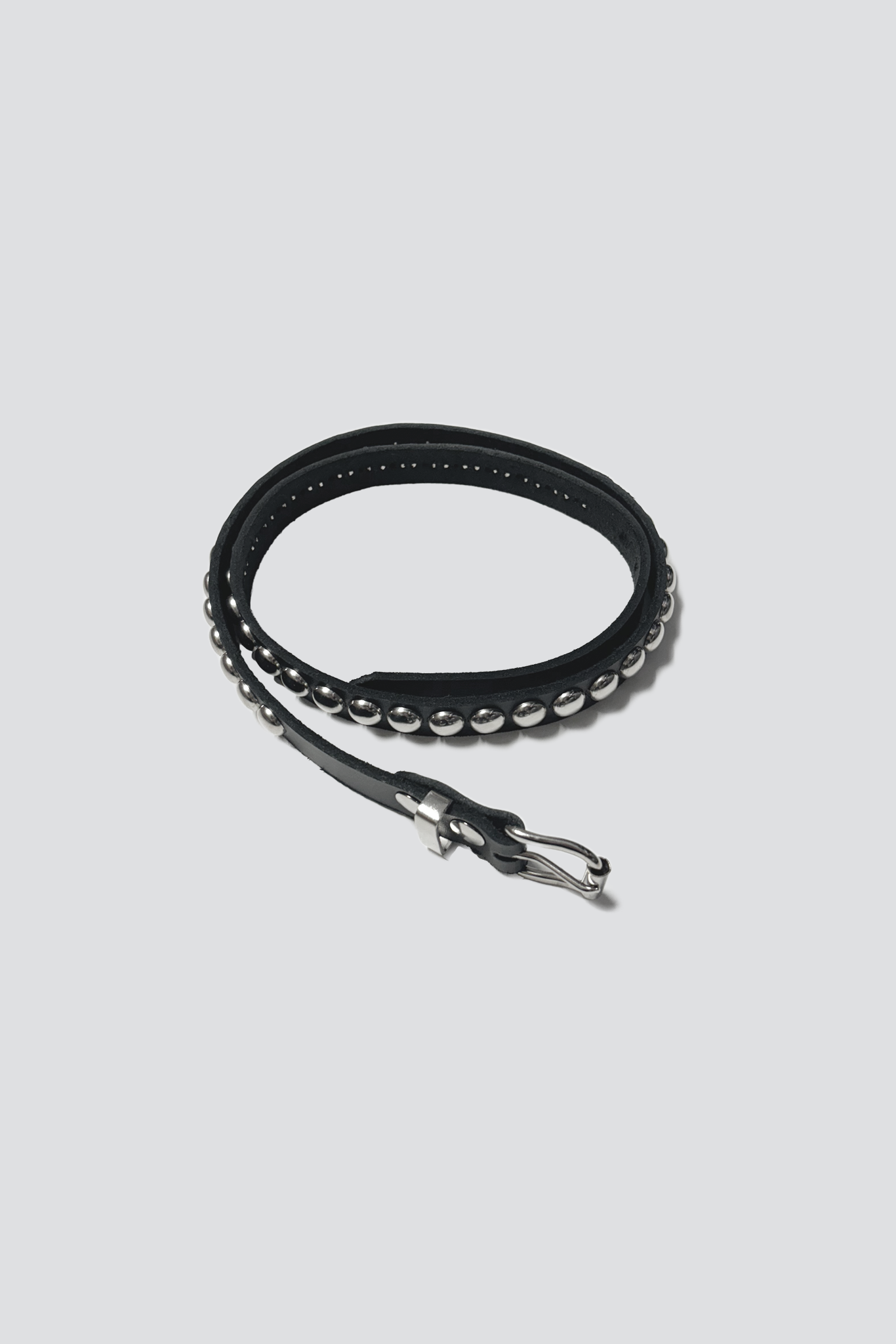 Black Leather Dome Stud Belt
