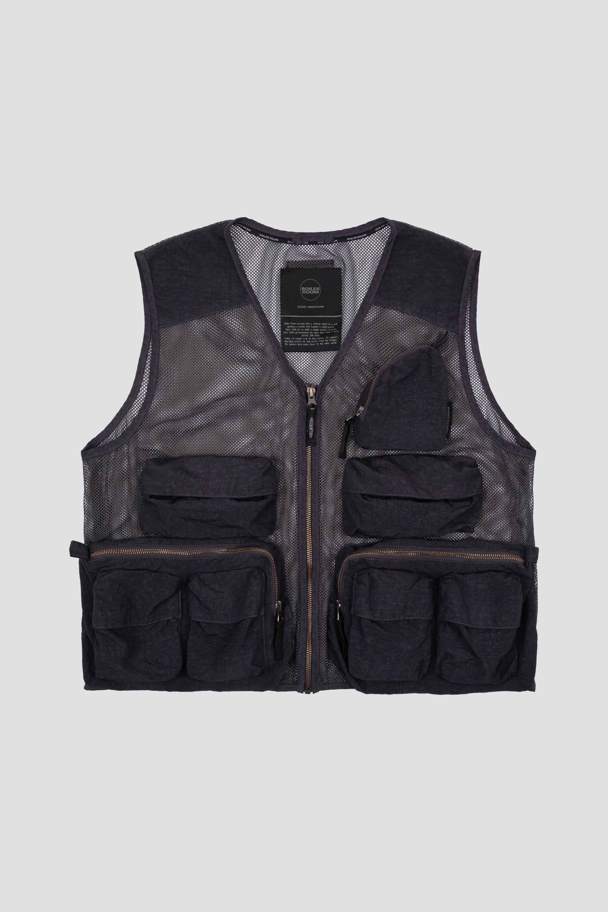 Black Mesh Cargo Vest