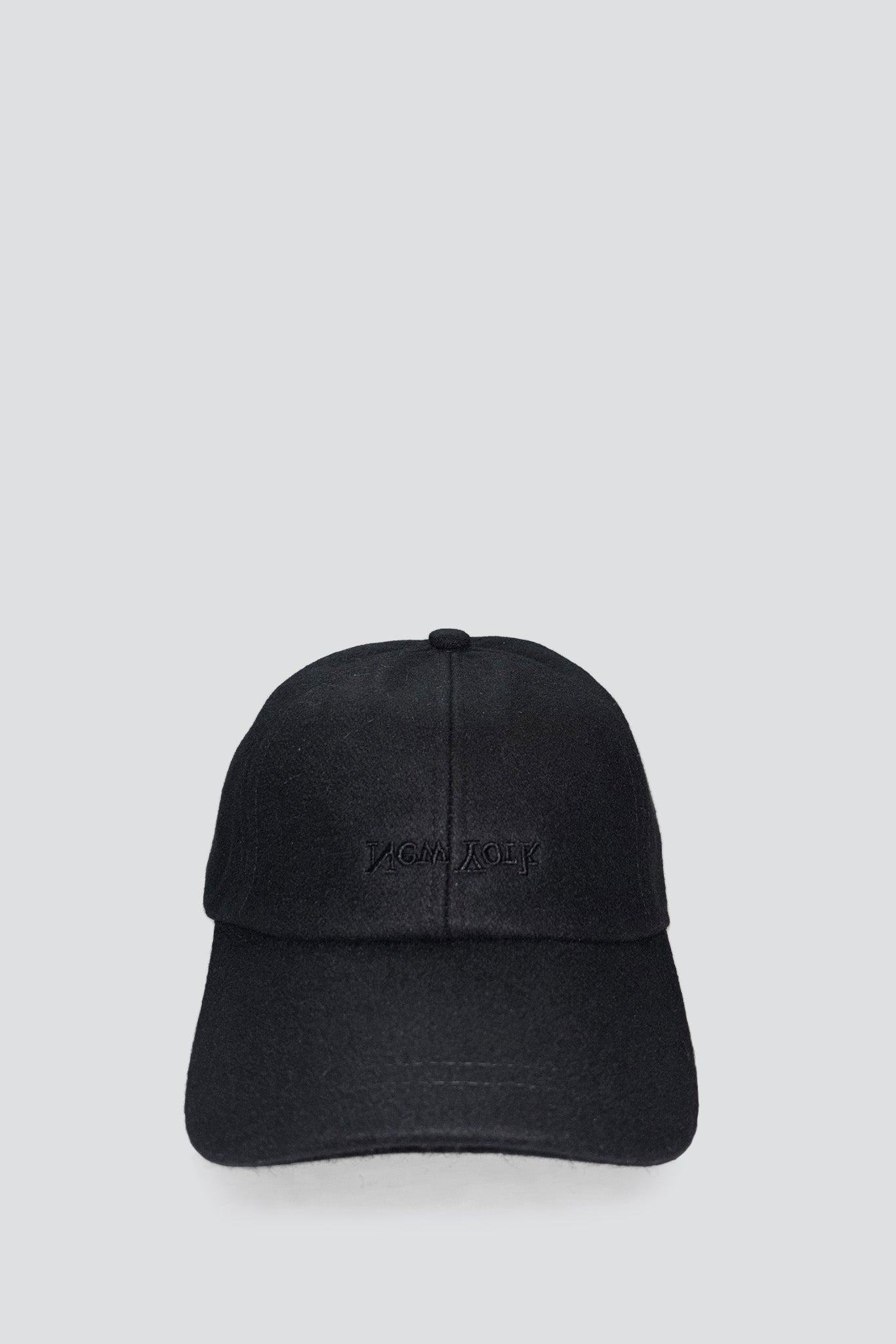 Black Wool New York Embroidered Hat