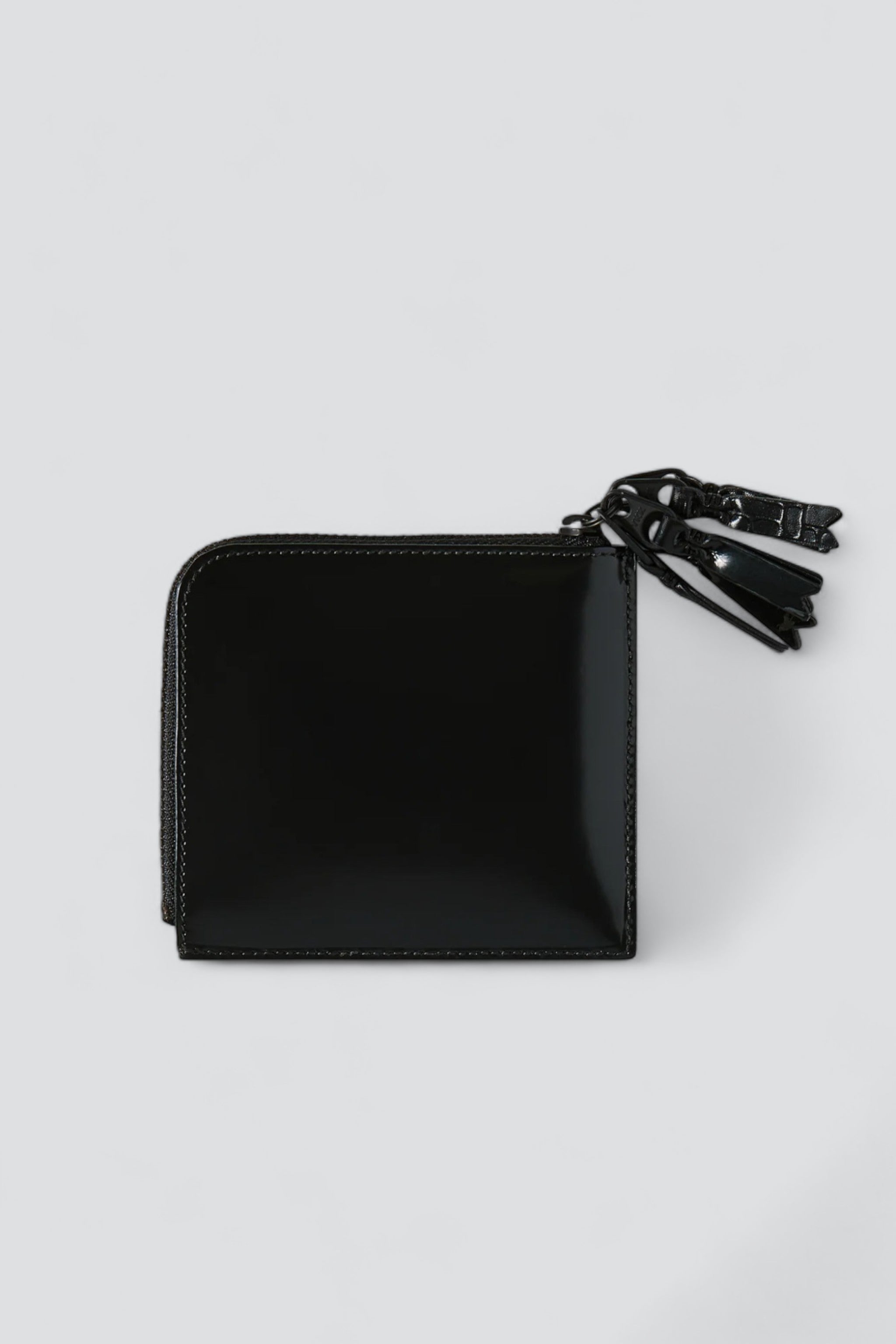 Leather Zipper Medley Half Zip Wallet - Black - SA3100ZM