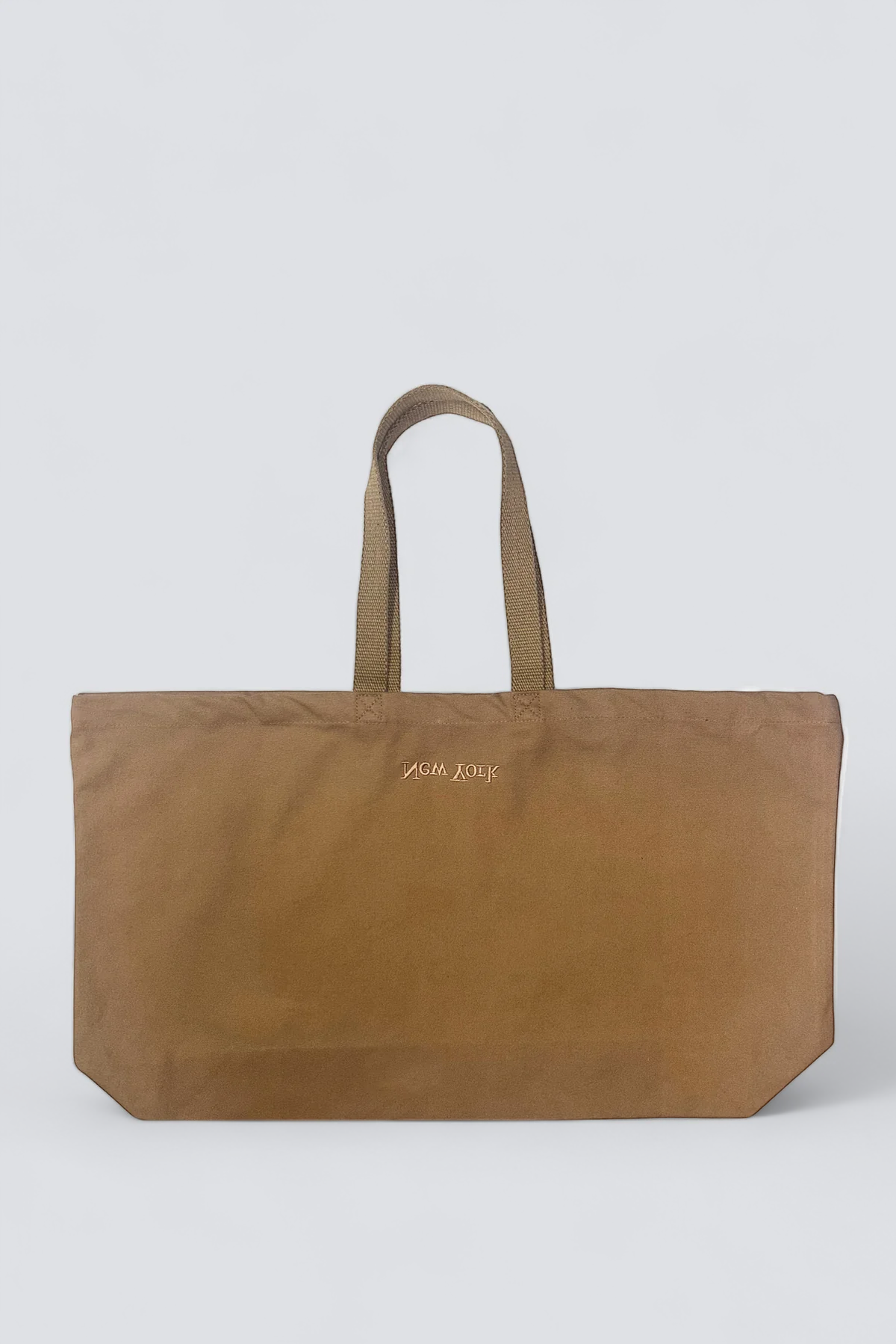 Canvas New York Logo Embroidered XL Tote Bag - Camel
