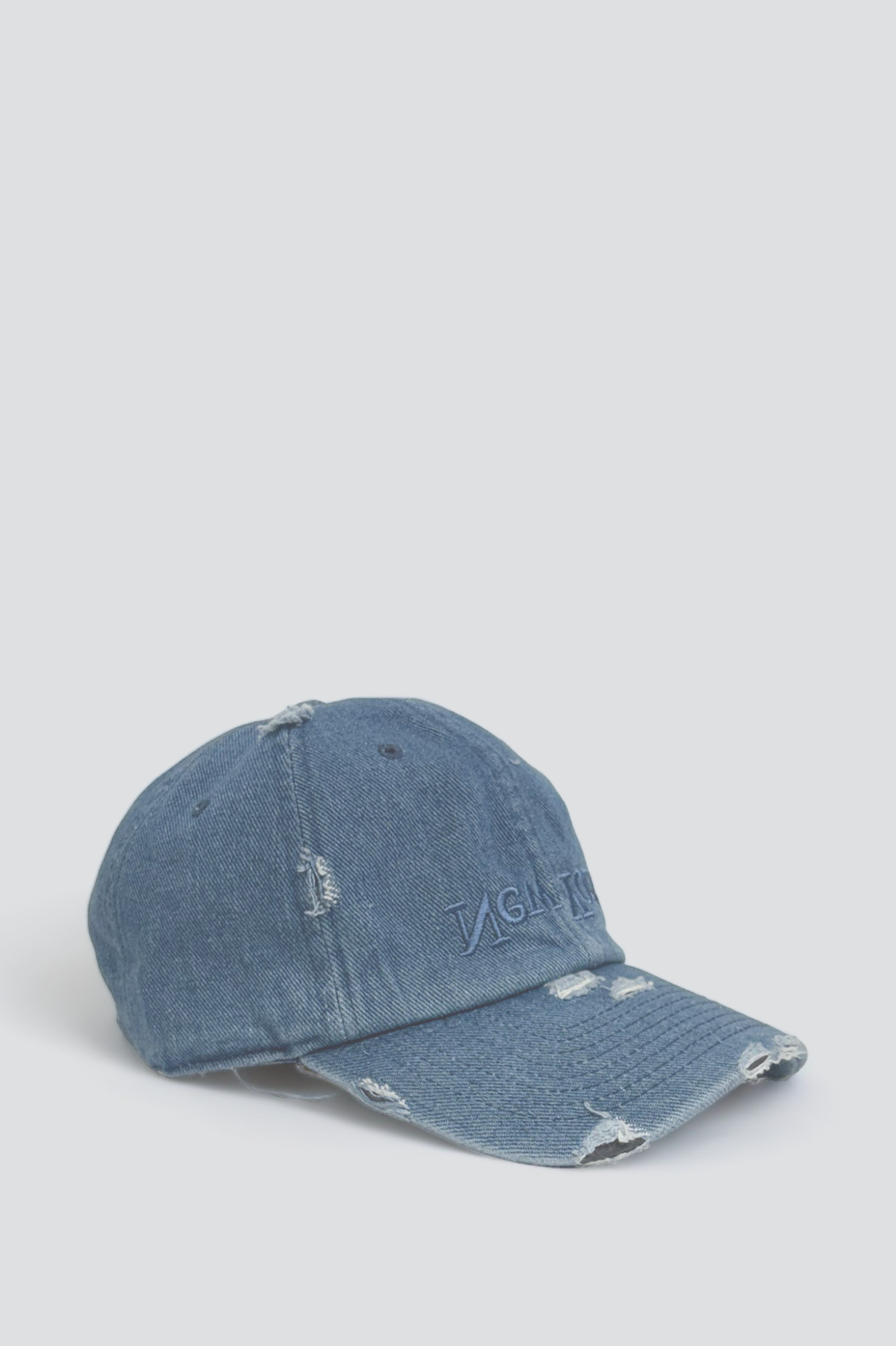 Distressed New York Embroidered Hat - Light Denim