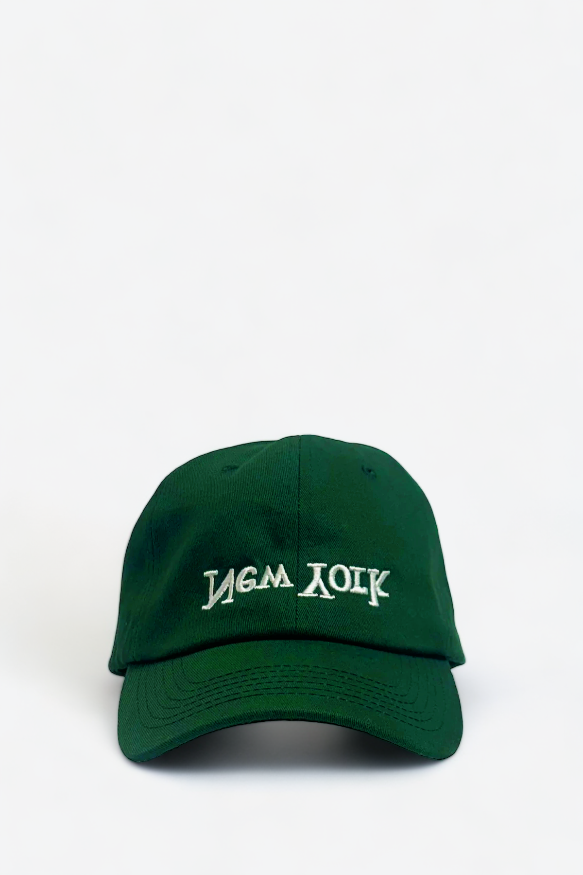 New York Embroidered Hat - Forest Green/White