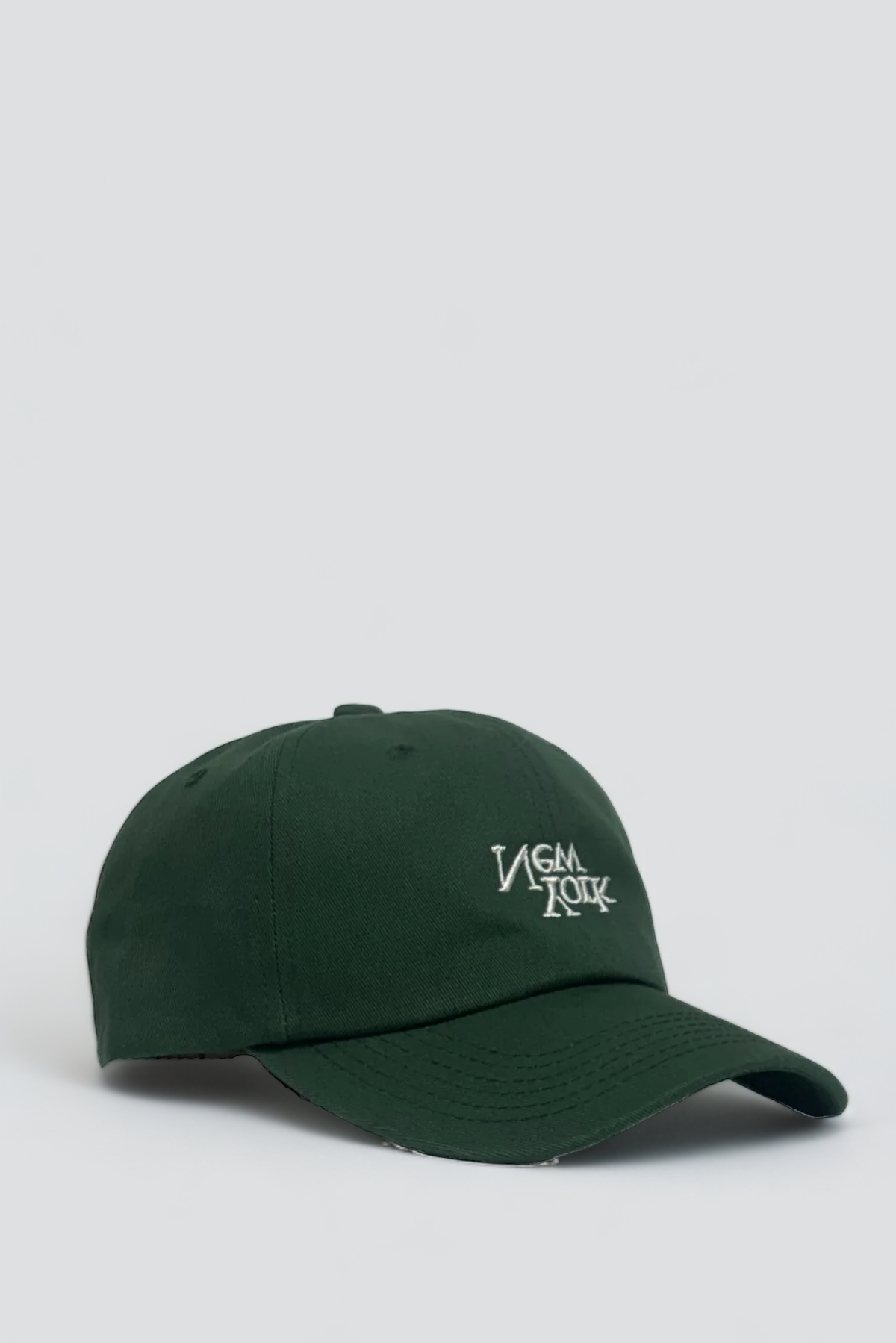 New York V2 Embroidered Hat - Forest Green/White