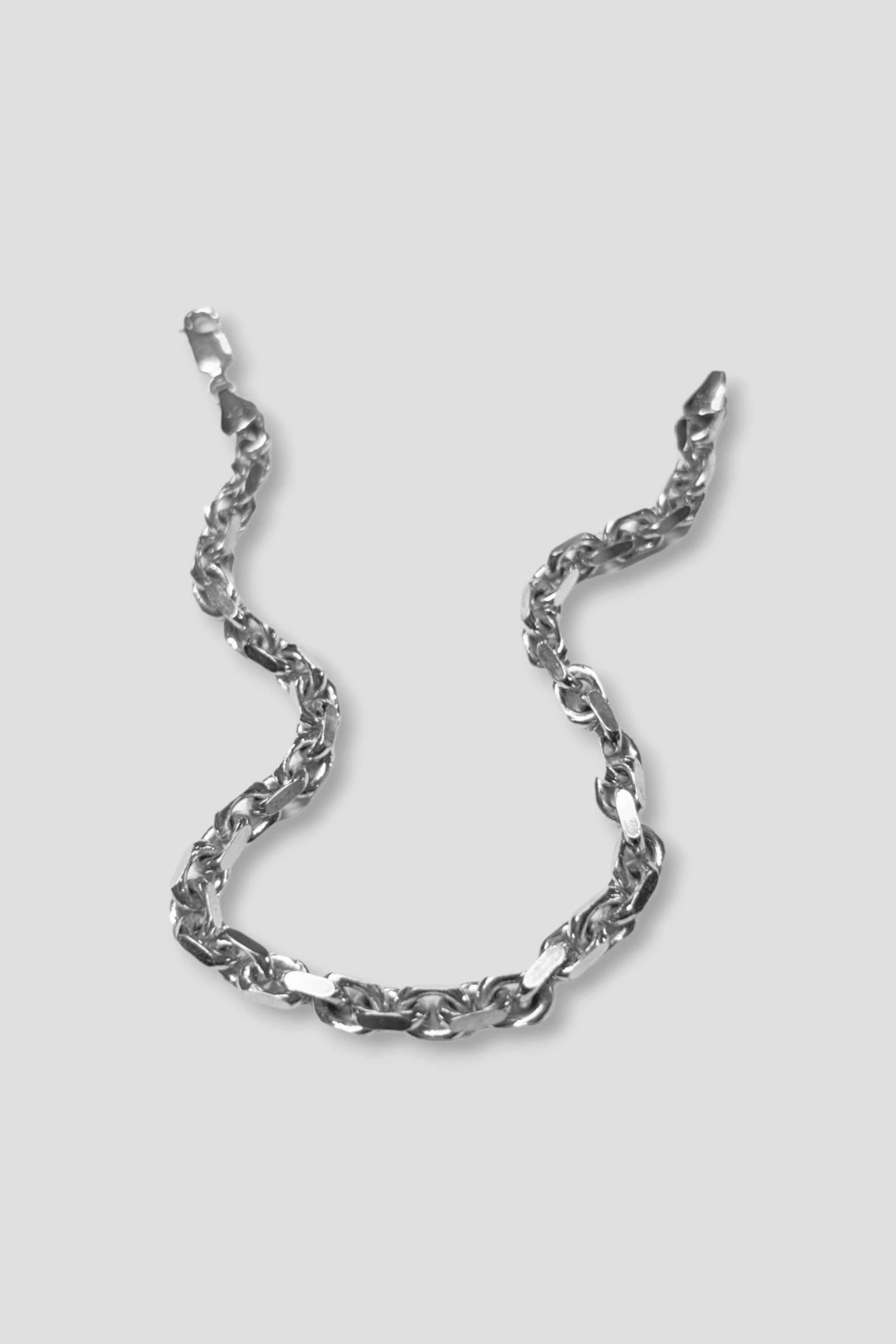 Sterling Silver Facet Link Chain Bracelet