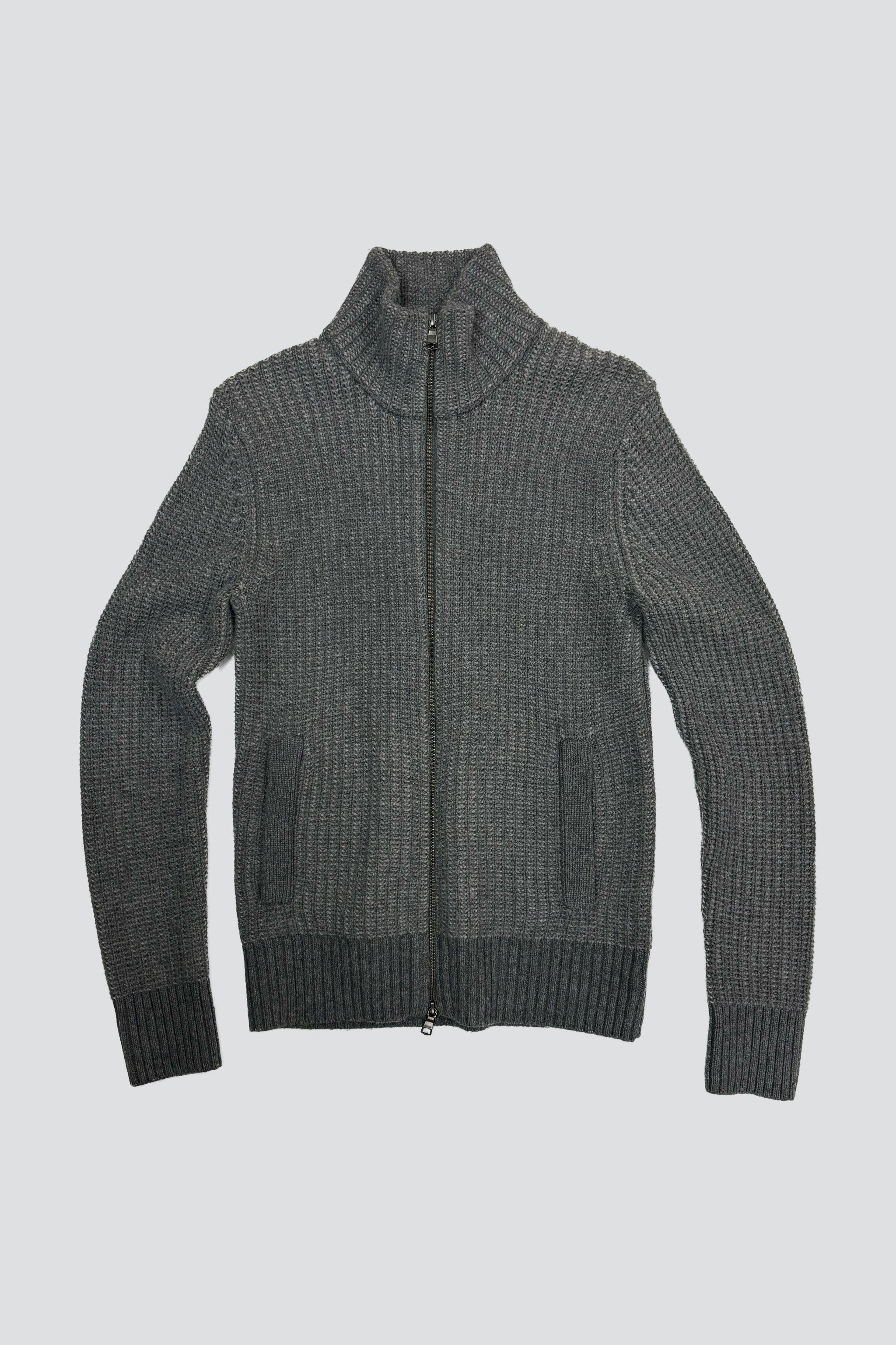Grey Double Zip Sweater