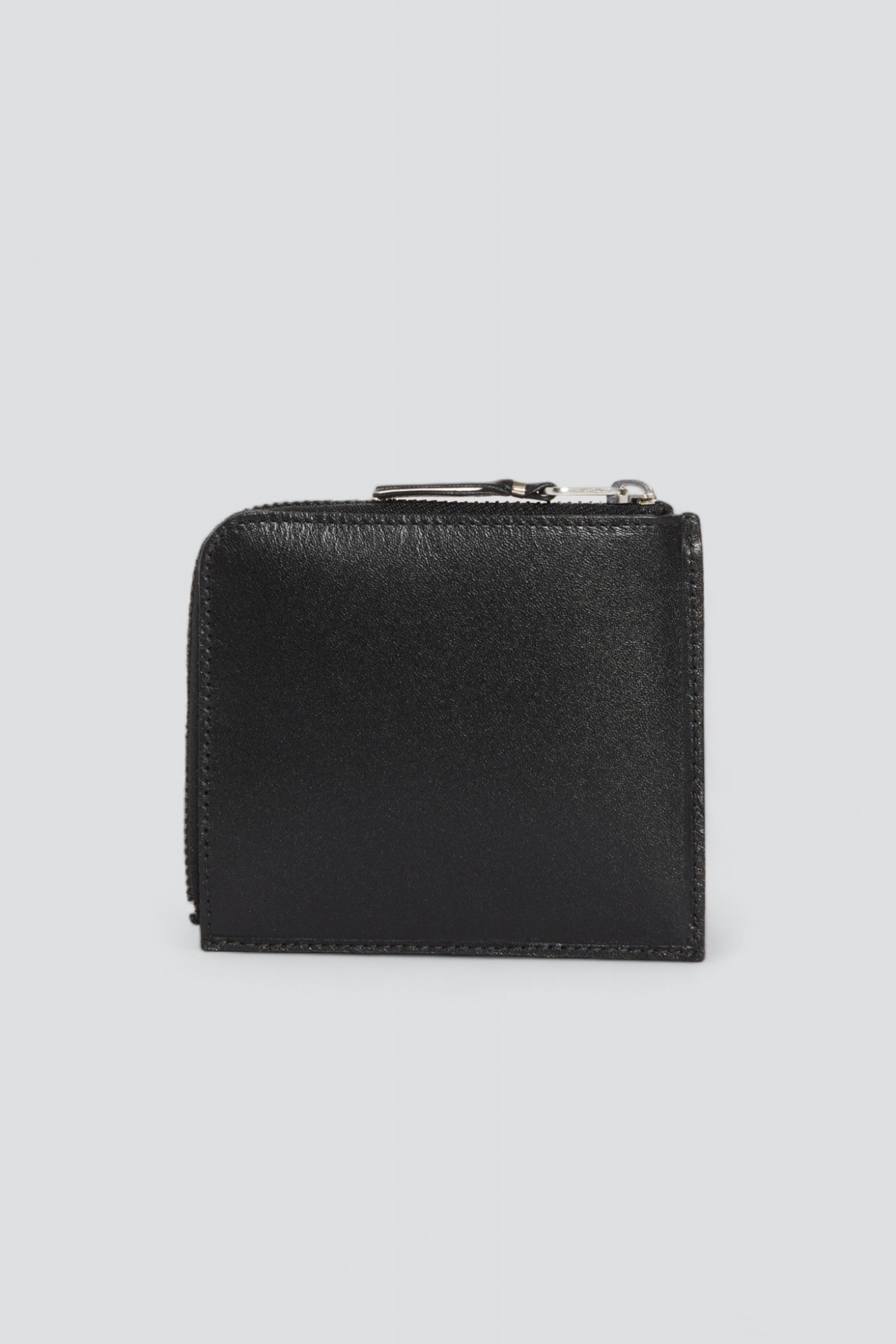 Leather Half Zip Wallet - Very Black - SA3100VB - Comme Des