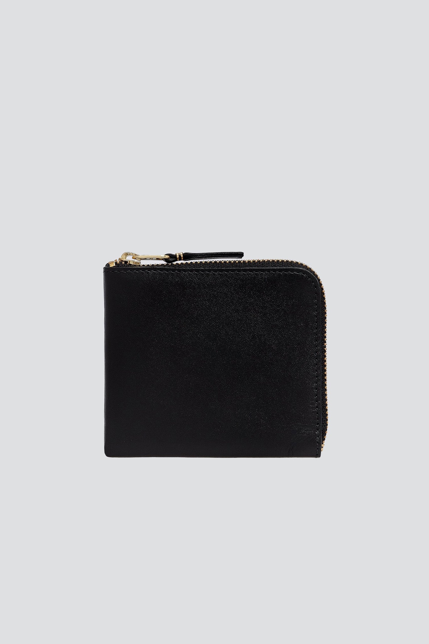 Leather Half Zip Wallet - Black - SA3100