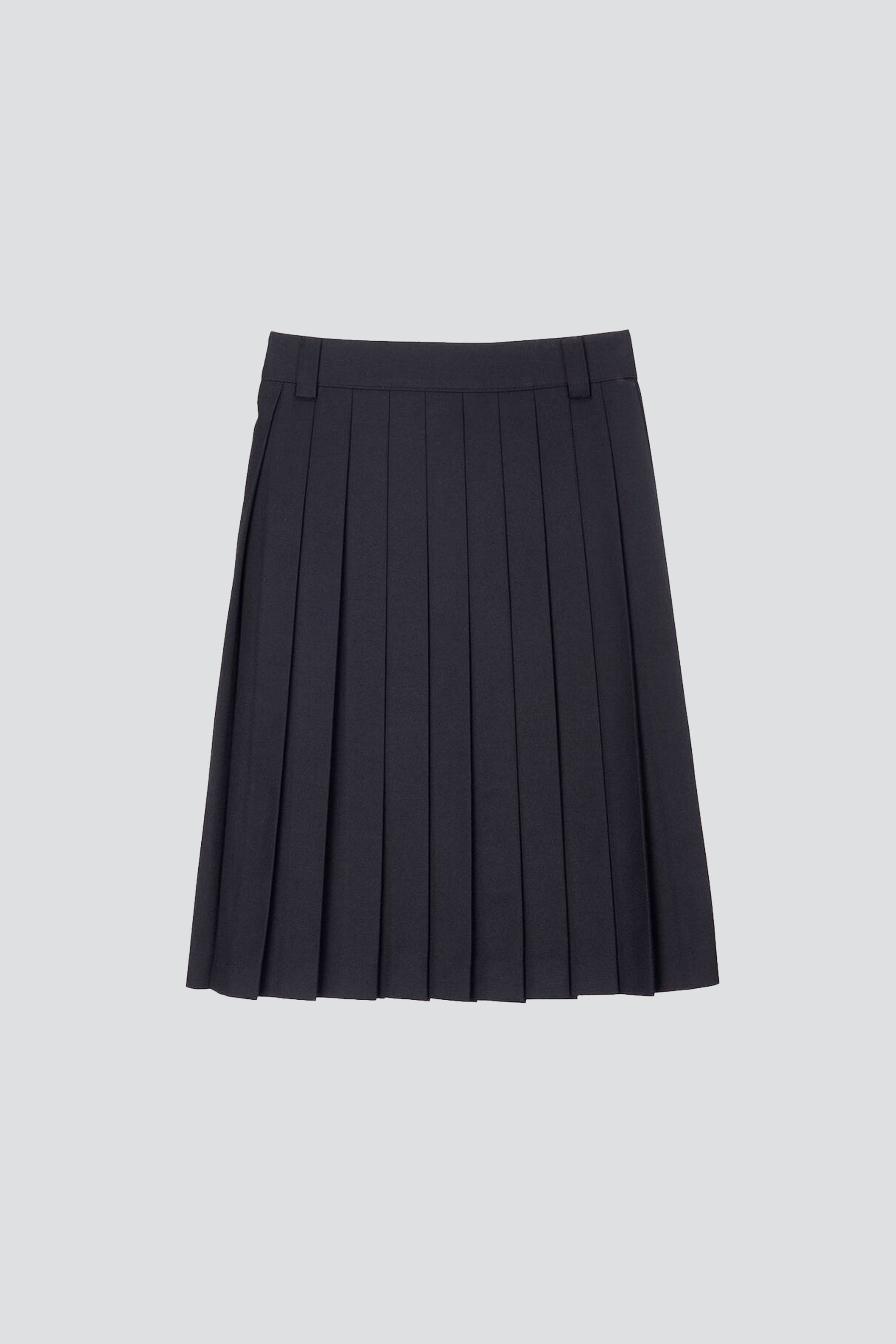 Black Midi Pleats Skirt