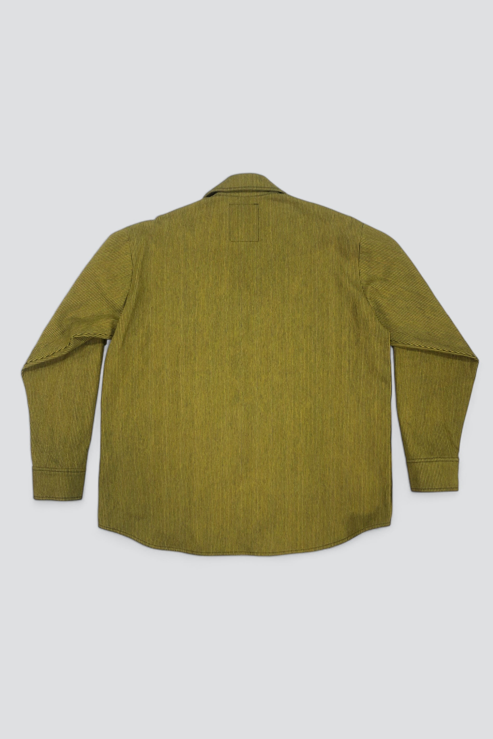 Mustard Railroad Stripe Denim Loose Snap Shirt