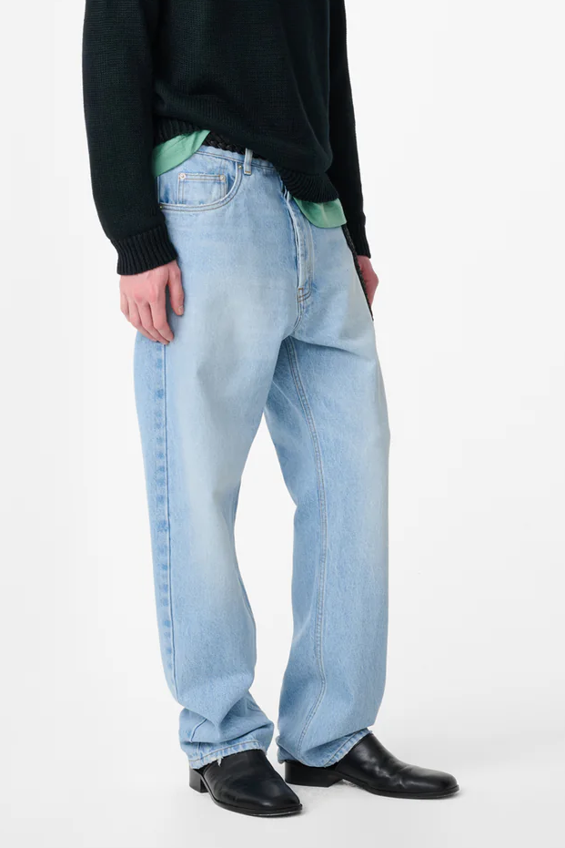 Bleached Wash Riso Denim Pant - Studio Nicholson – Assembly New York