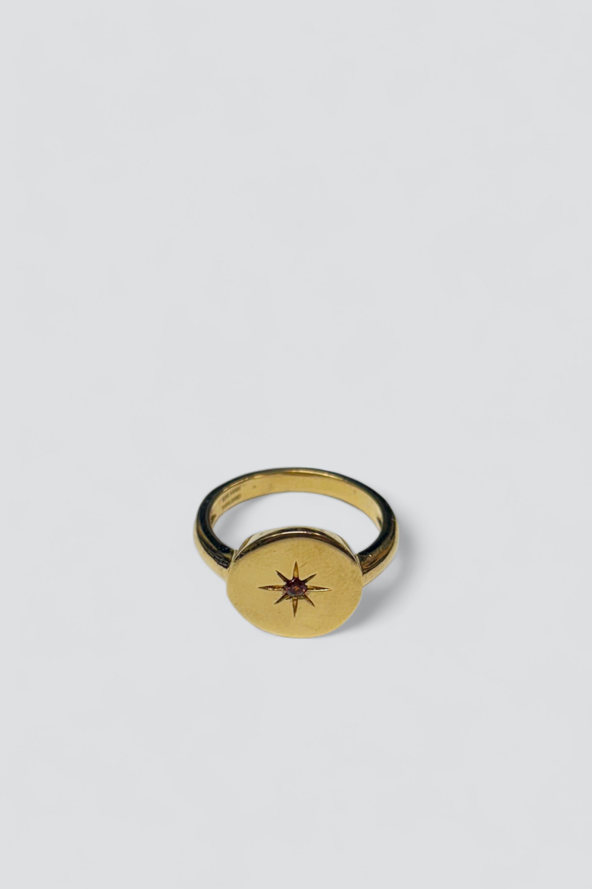 14K Gold Vermeil Star Garnet Ring