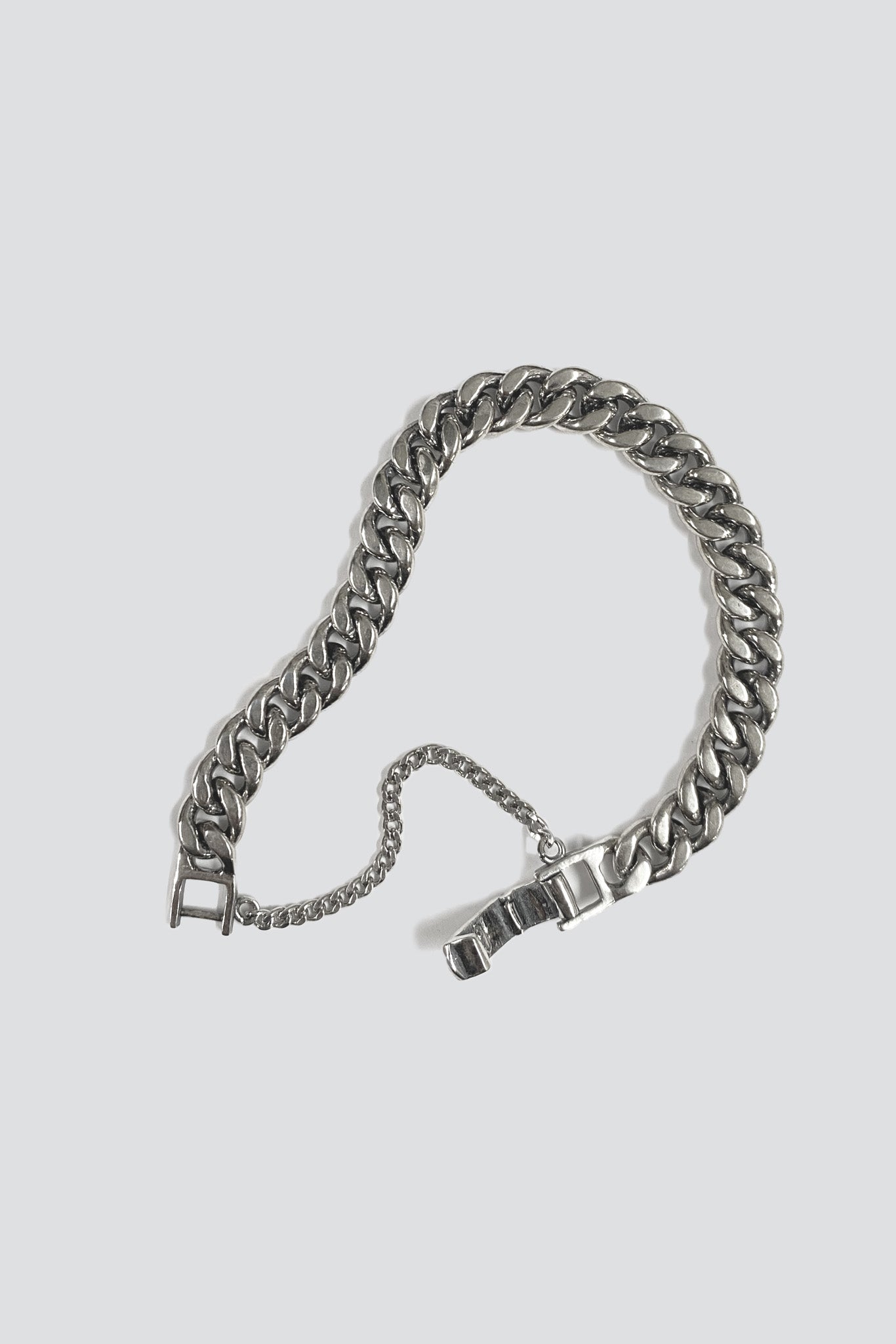 Sterling Silver Cuban Double Chain Bracelet