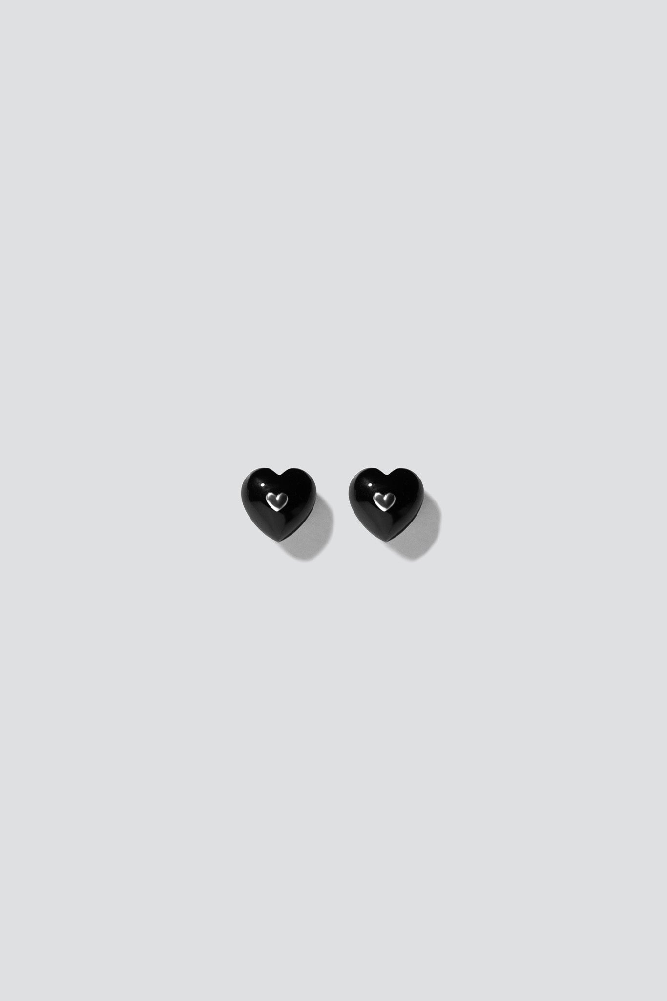 Very Vintage Black Onyx Heart Earrings