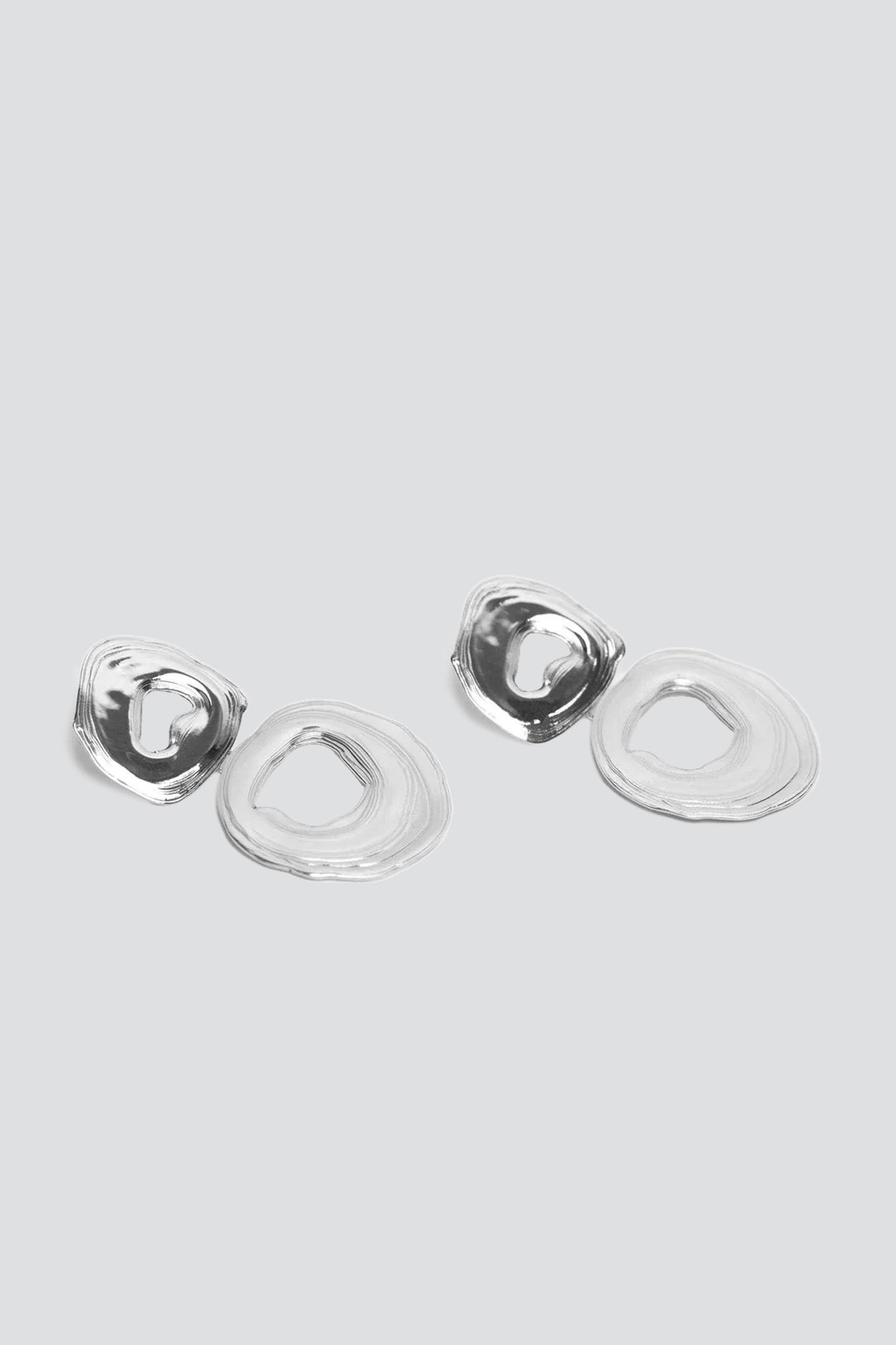 White Bronze Double Whirlpool Earrings