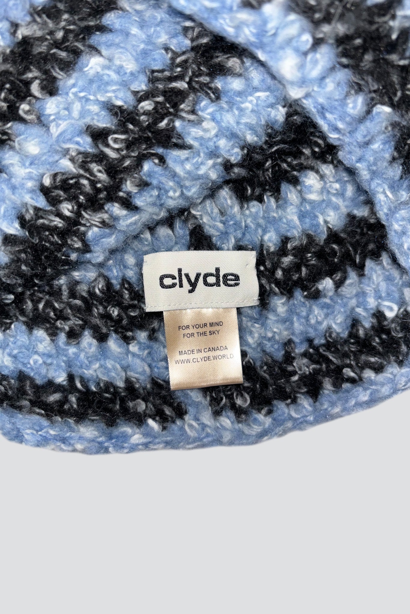 Wool Sky / Charcoal Stripe Roller Hat