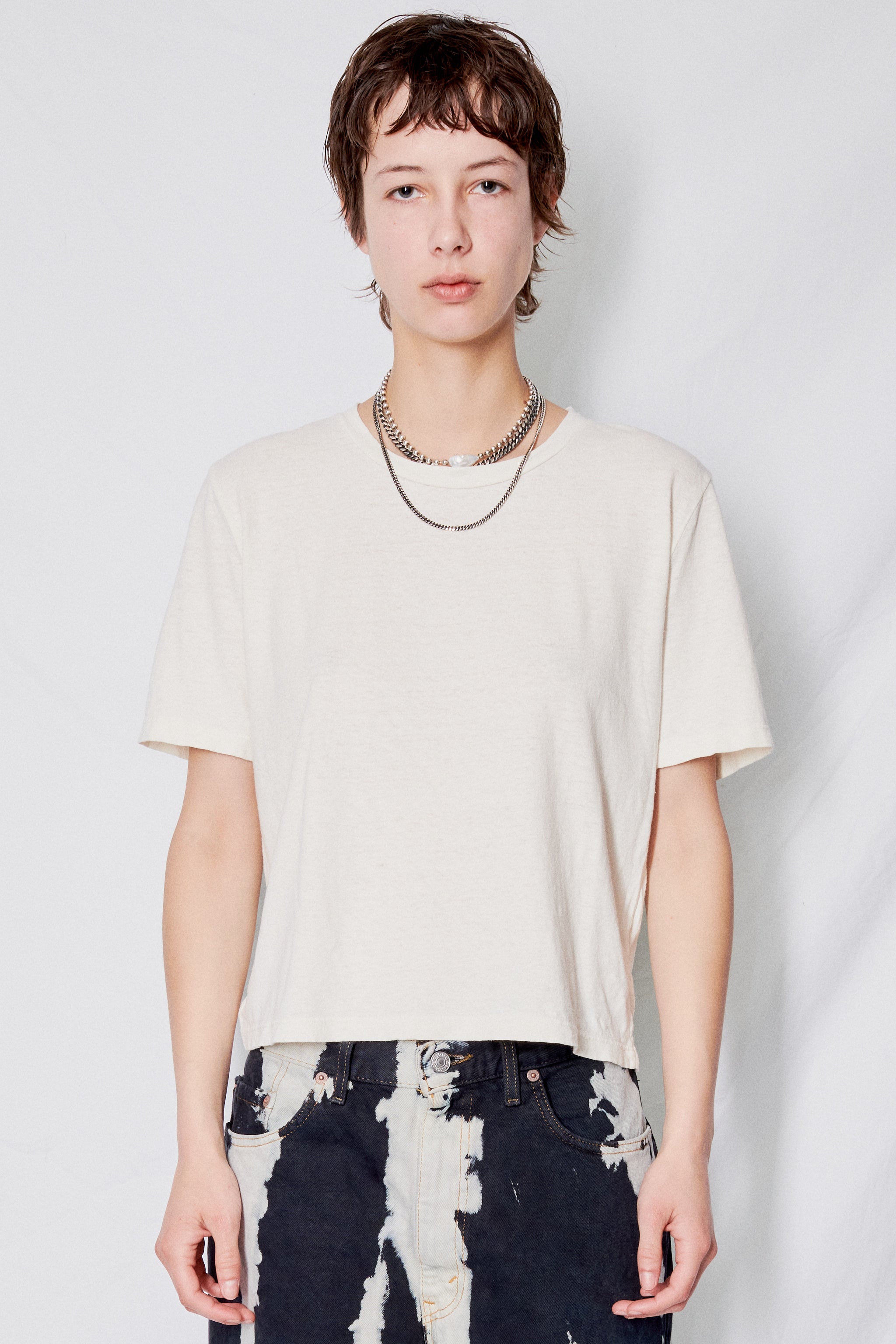 White Cropped Silverlake Tee