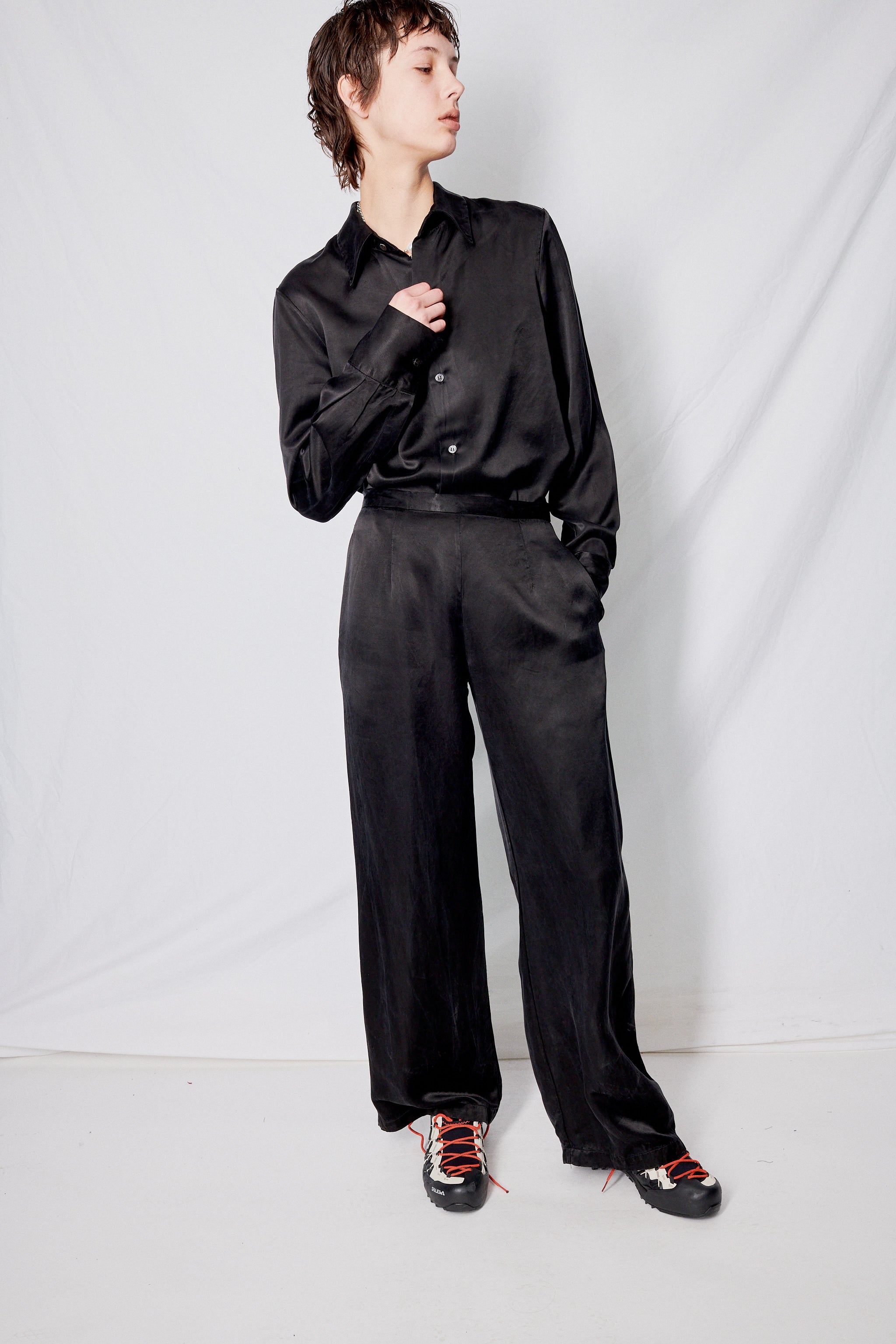 Black Cupro Clean Pant