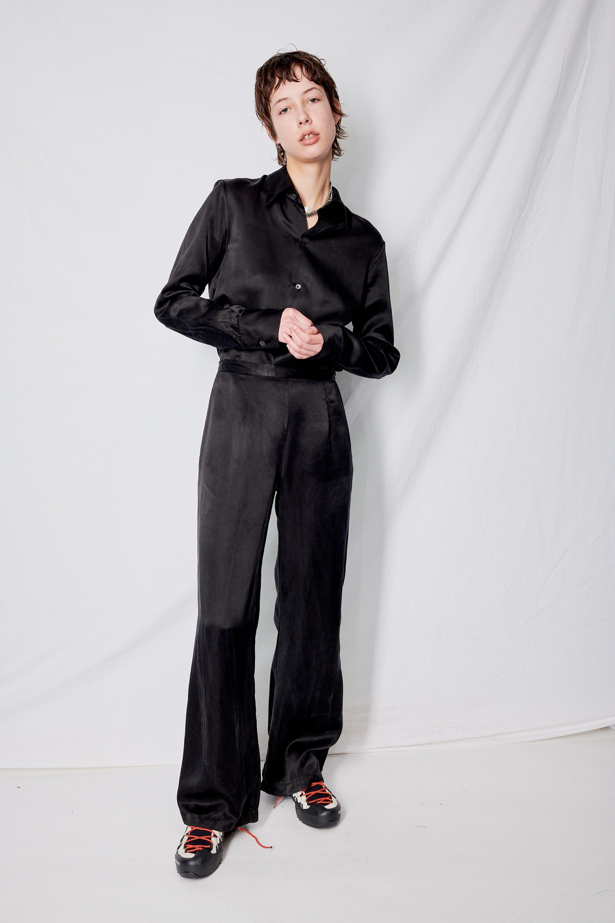 Black Cupro Clean Pant