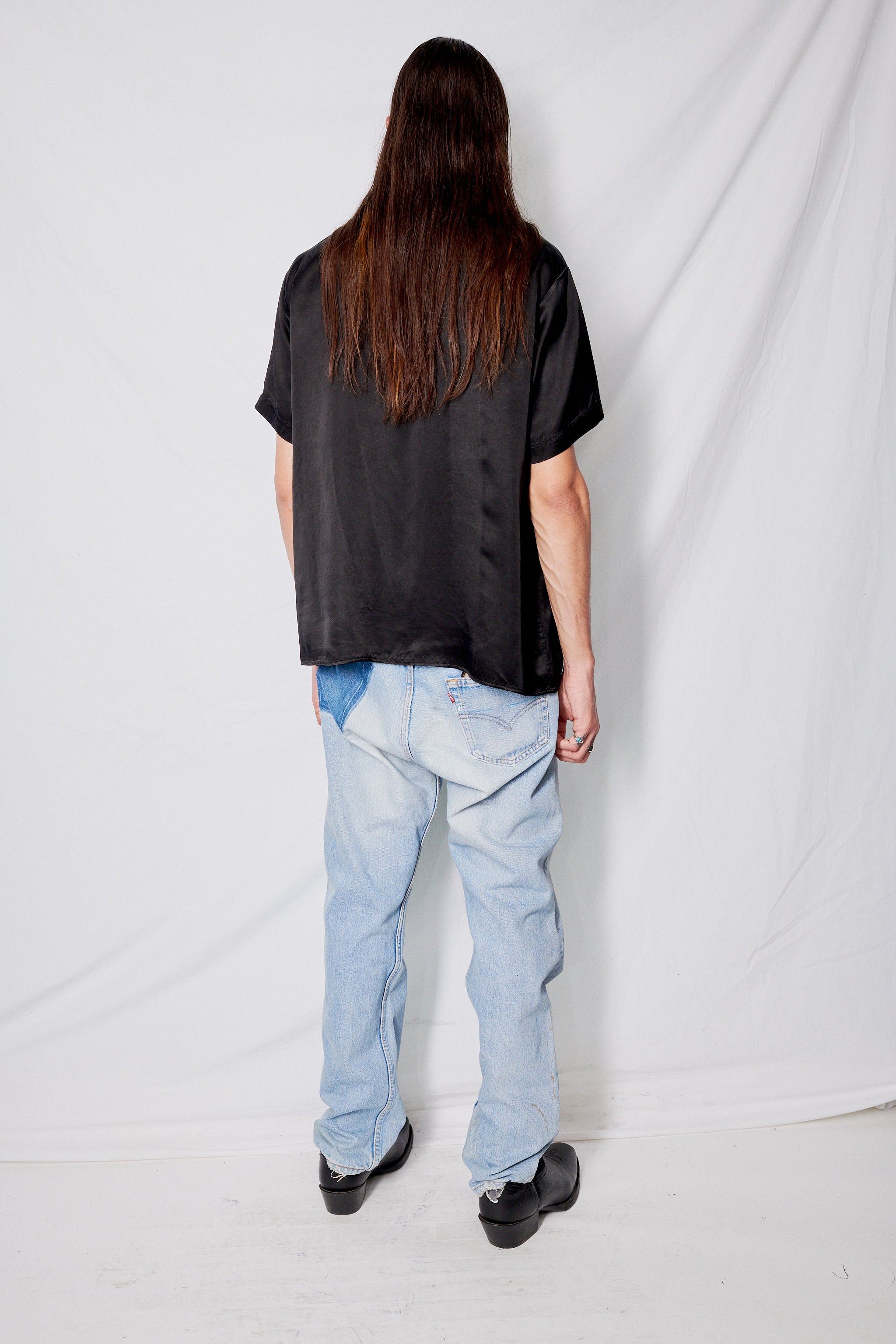 Black Cupro Camp Shirt