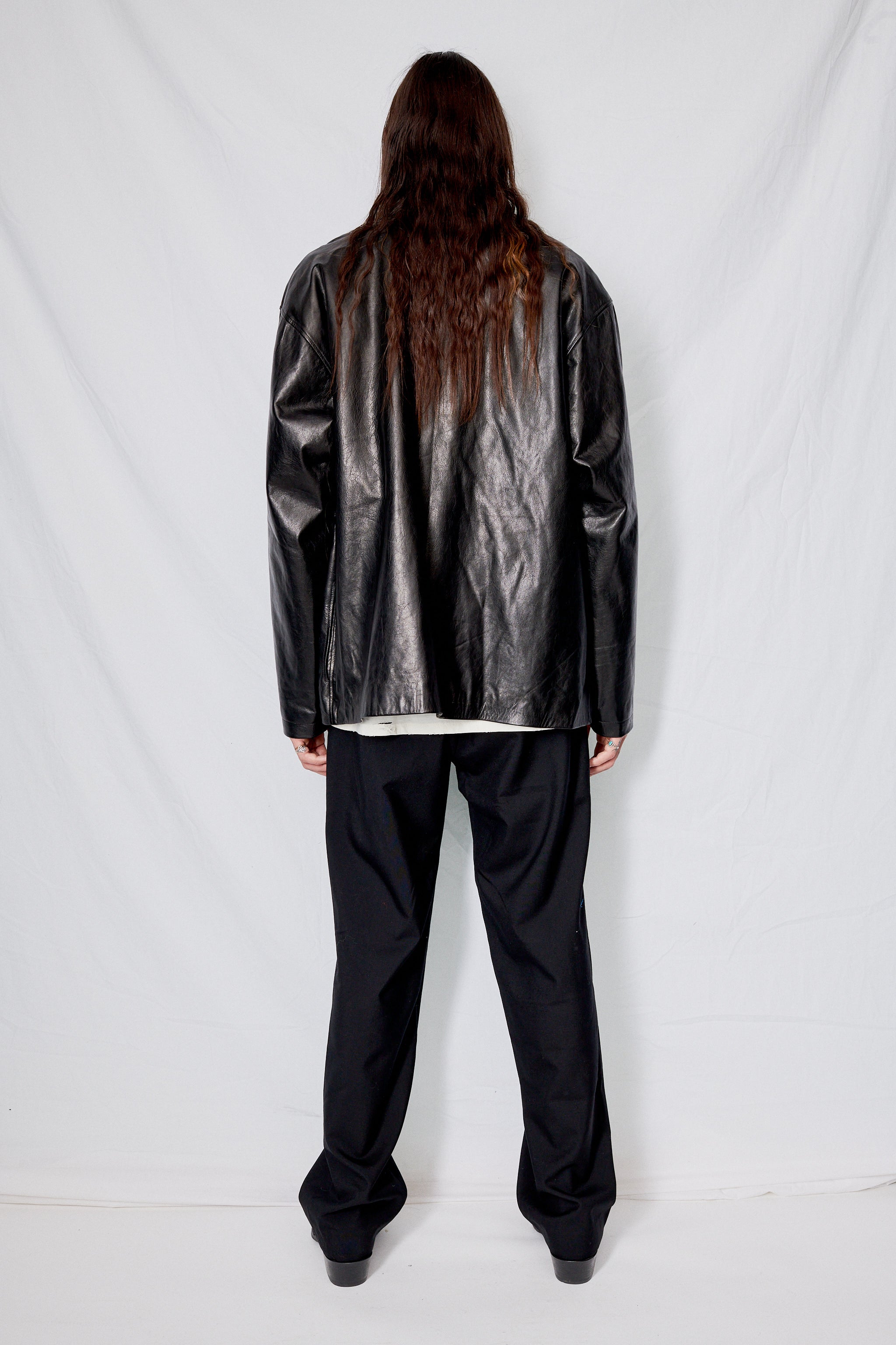 Unisex Leather Snap Shirtcoat