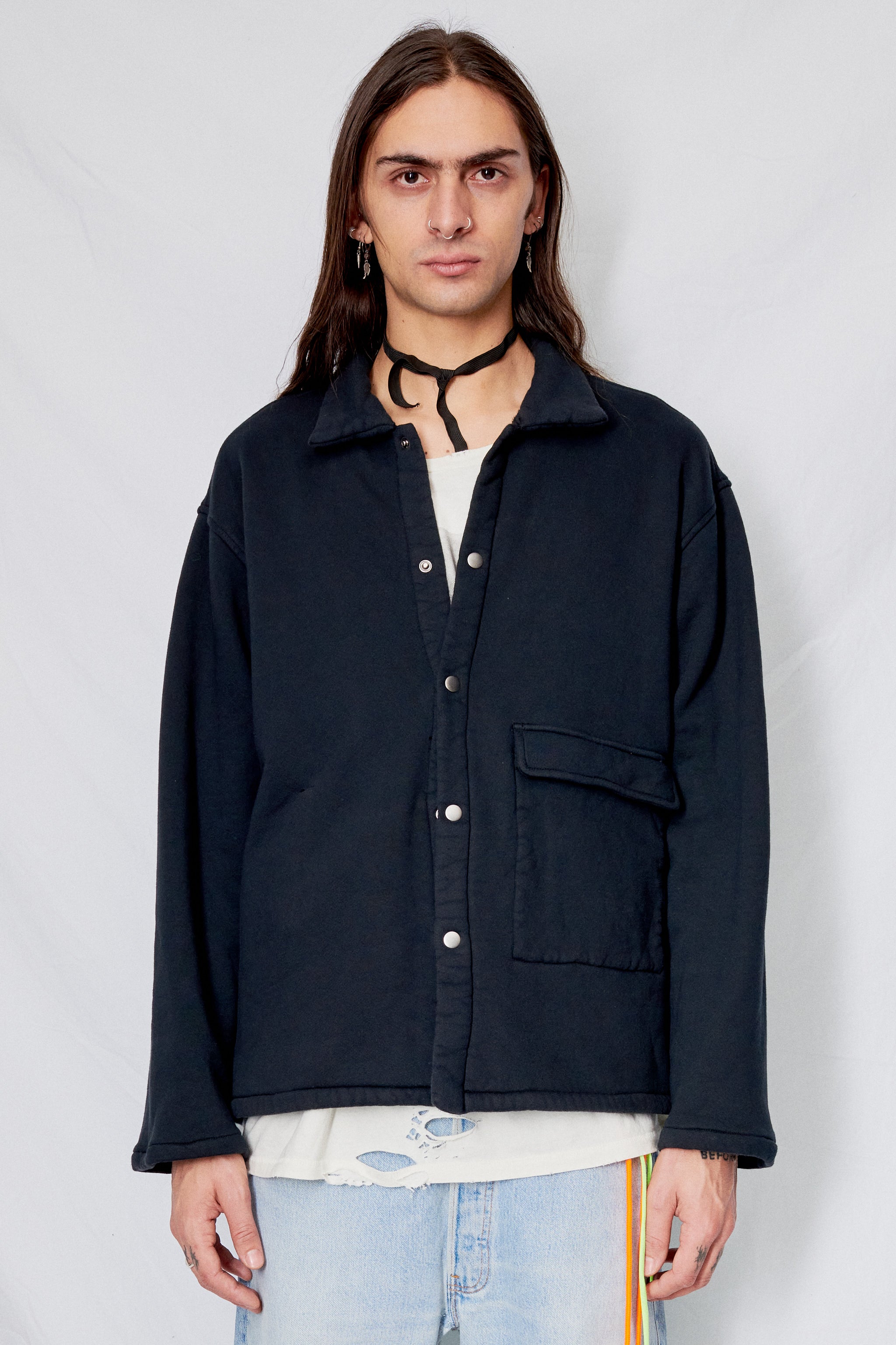Black Fleece Snap Shirtcoat