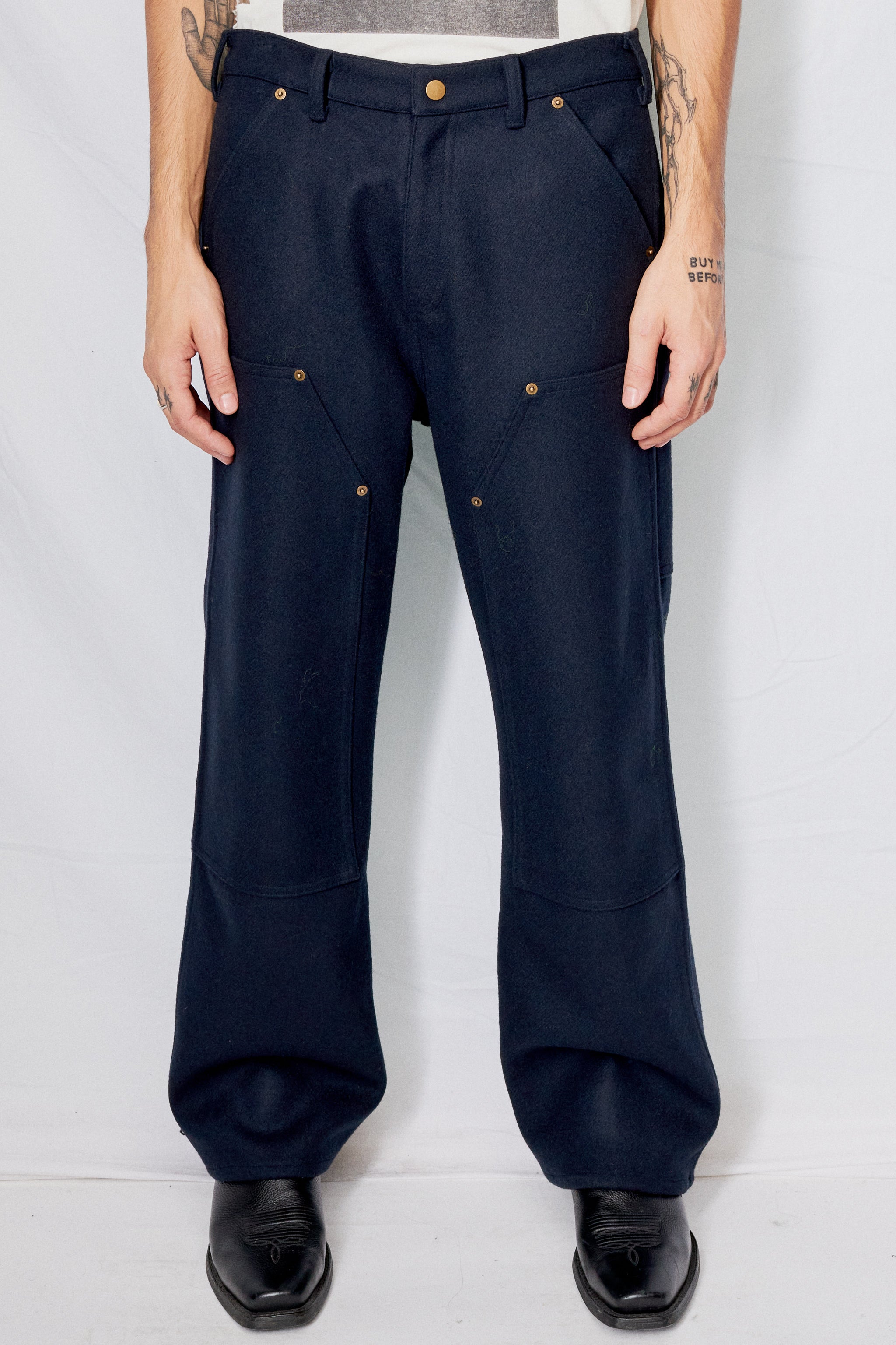 Navy Jamie Wool Work Trouser
