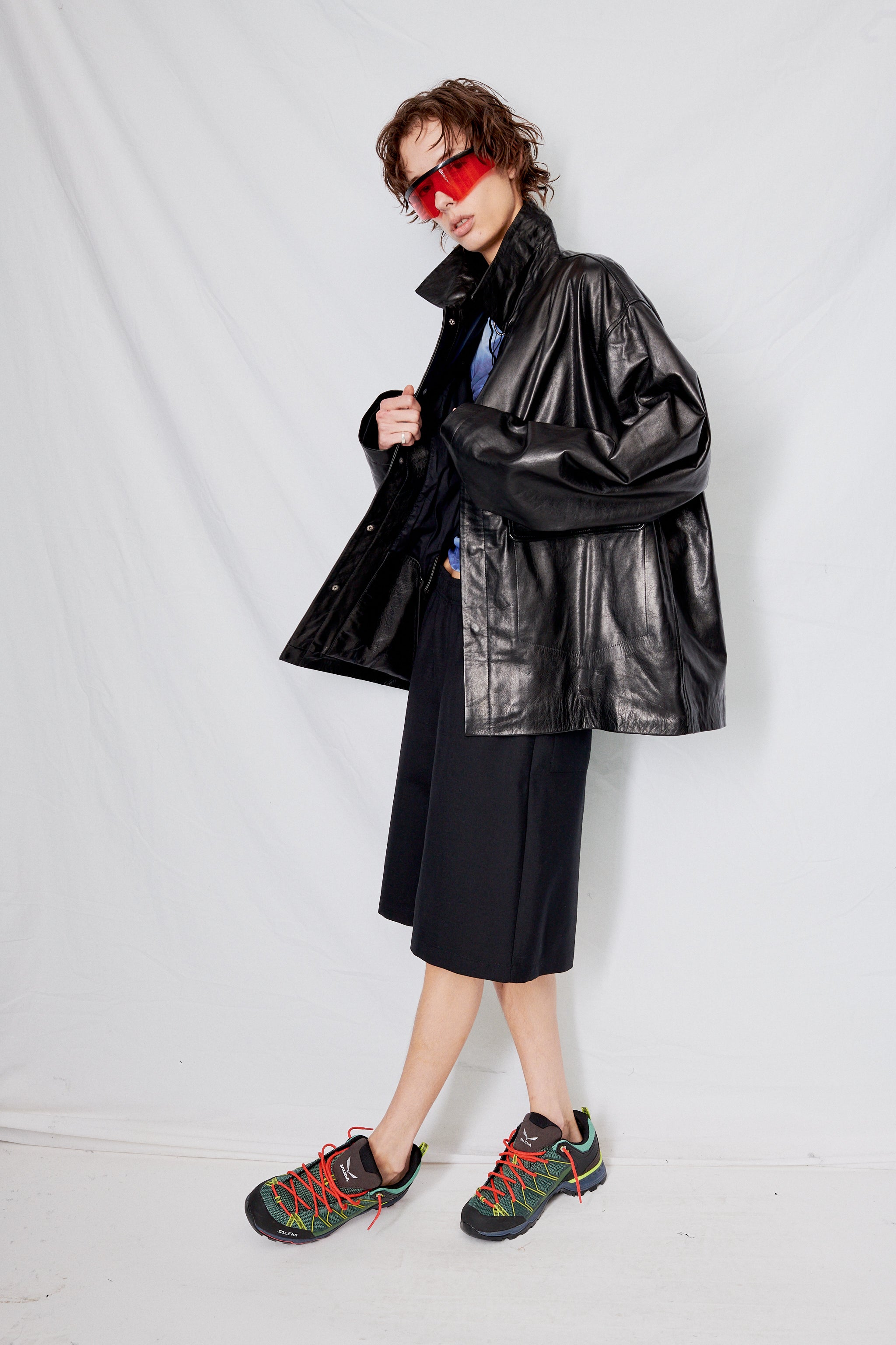 Unisex Leather Snap Shirtcoat