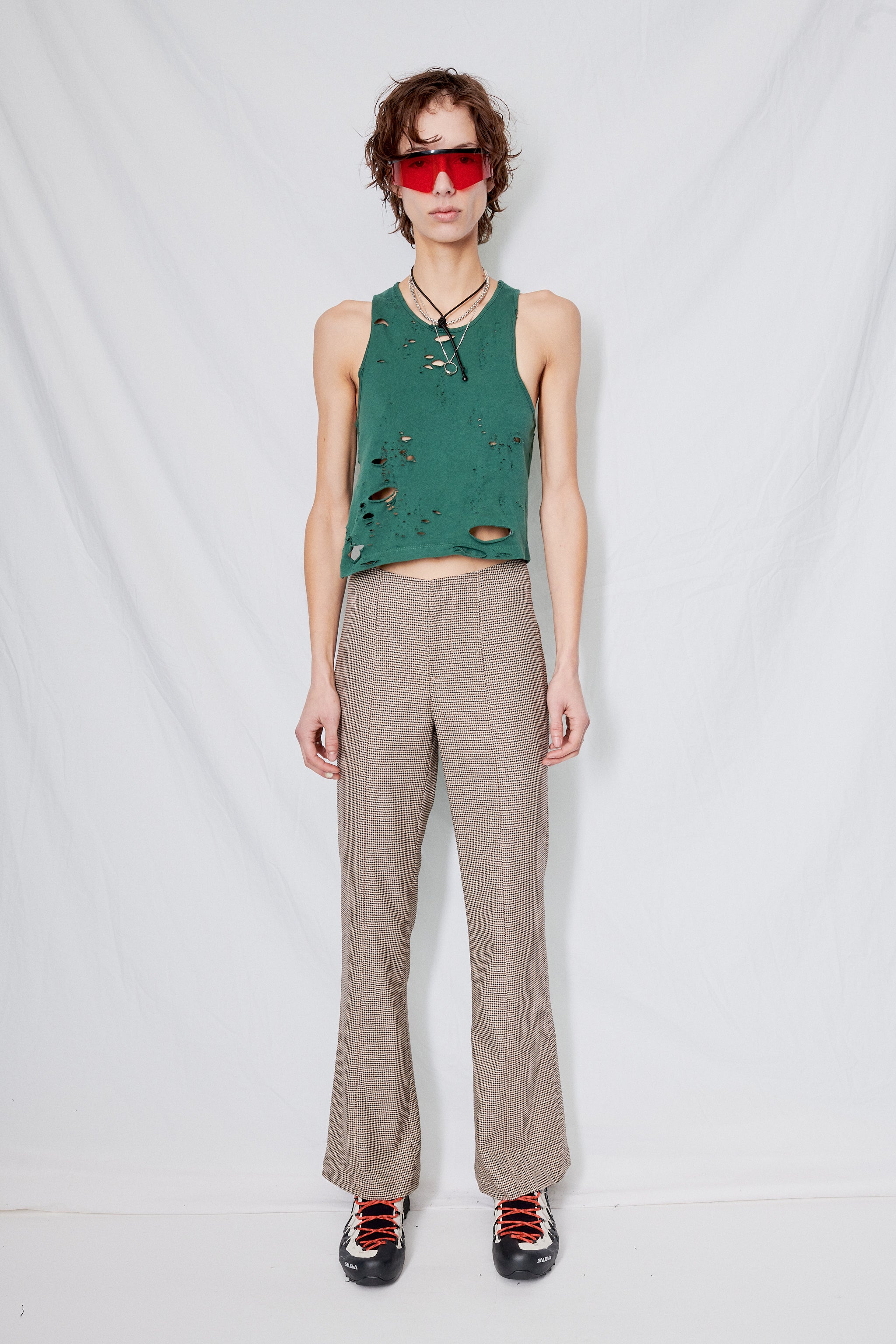 Houndstooth Suiting Flare Pant