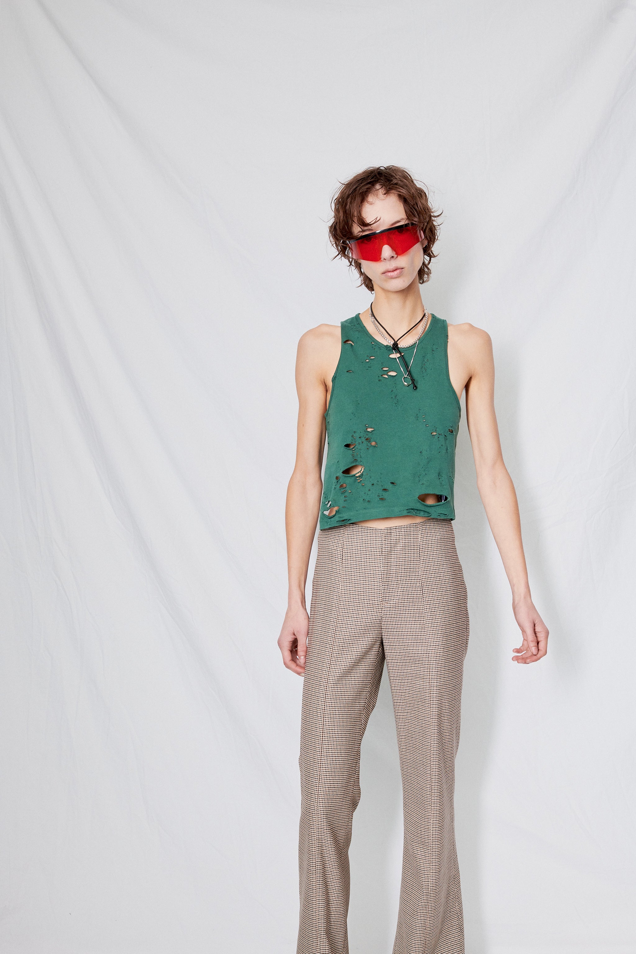 Houndstooth Suiting Flare Pant