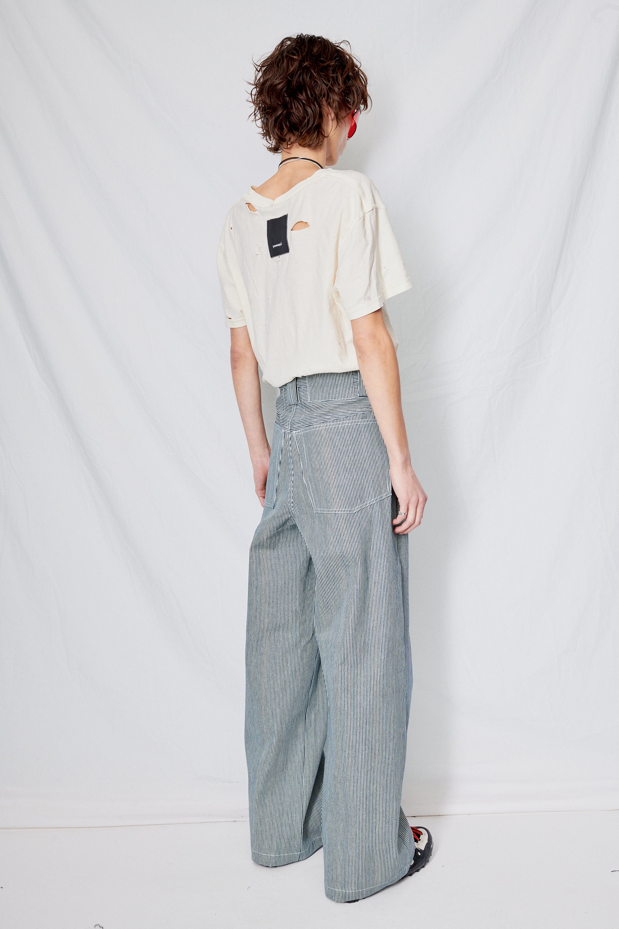 Railroad Stripe Denim Baggy Jean