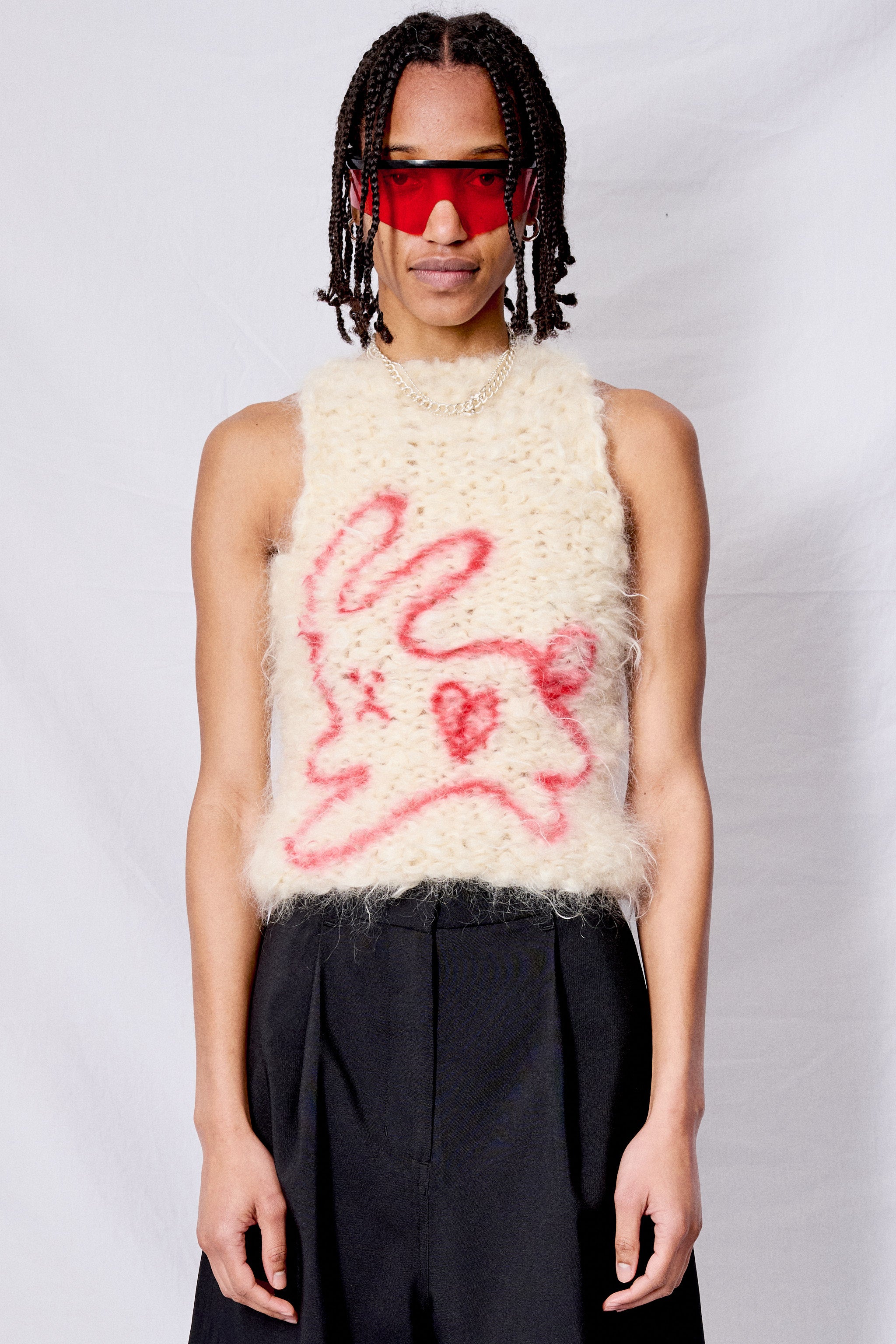 Airbrush Bunny Wool Vest