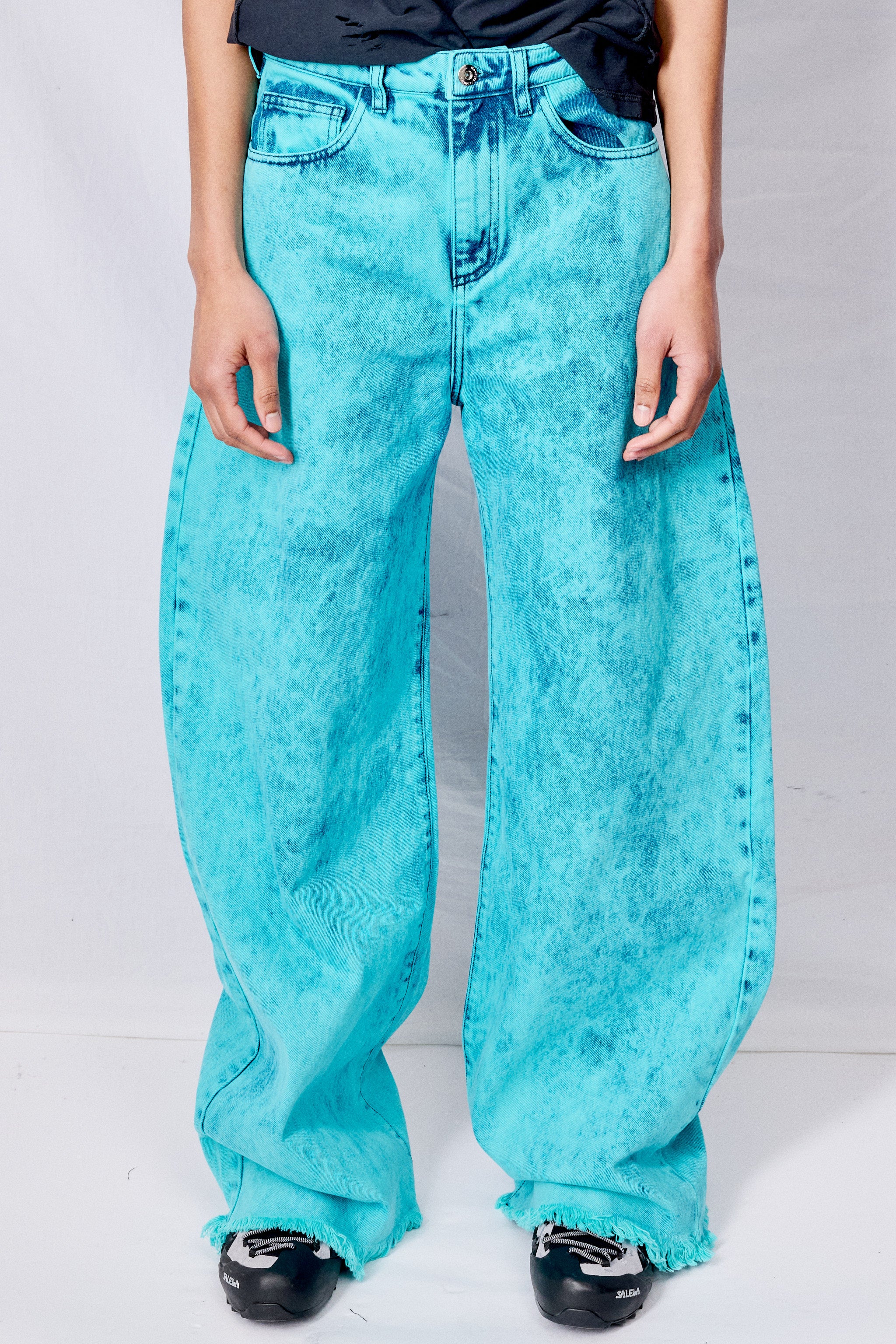 Turquoise Denim Boyfriend Jeans