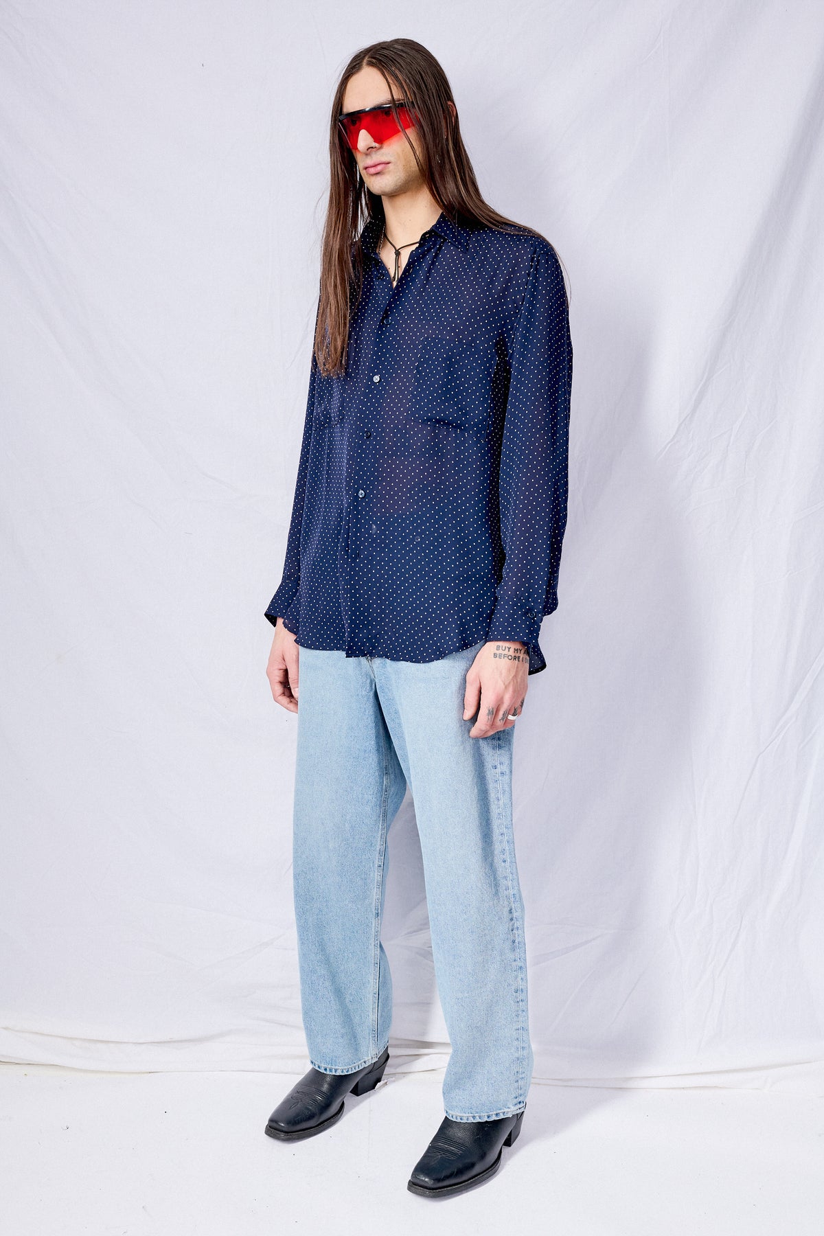 RAYON SHIRT/DOT / YEL main image 0