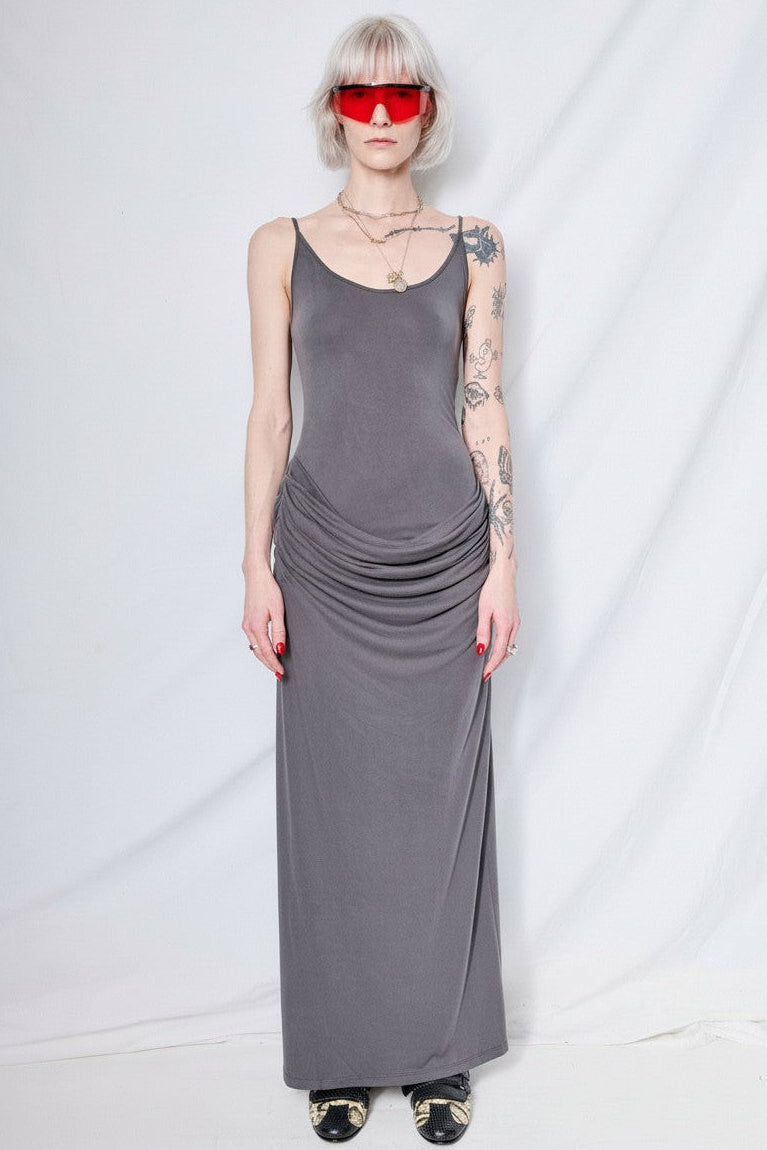 Slate Grey Full Moon Dress - Woodrose Deli M Slate Grey Full Moon Dress - Woodrose Deli M