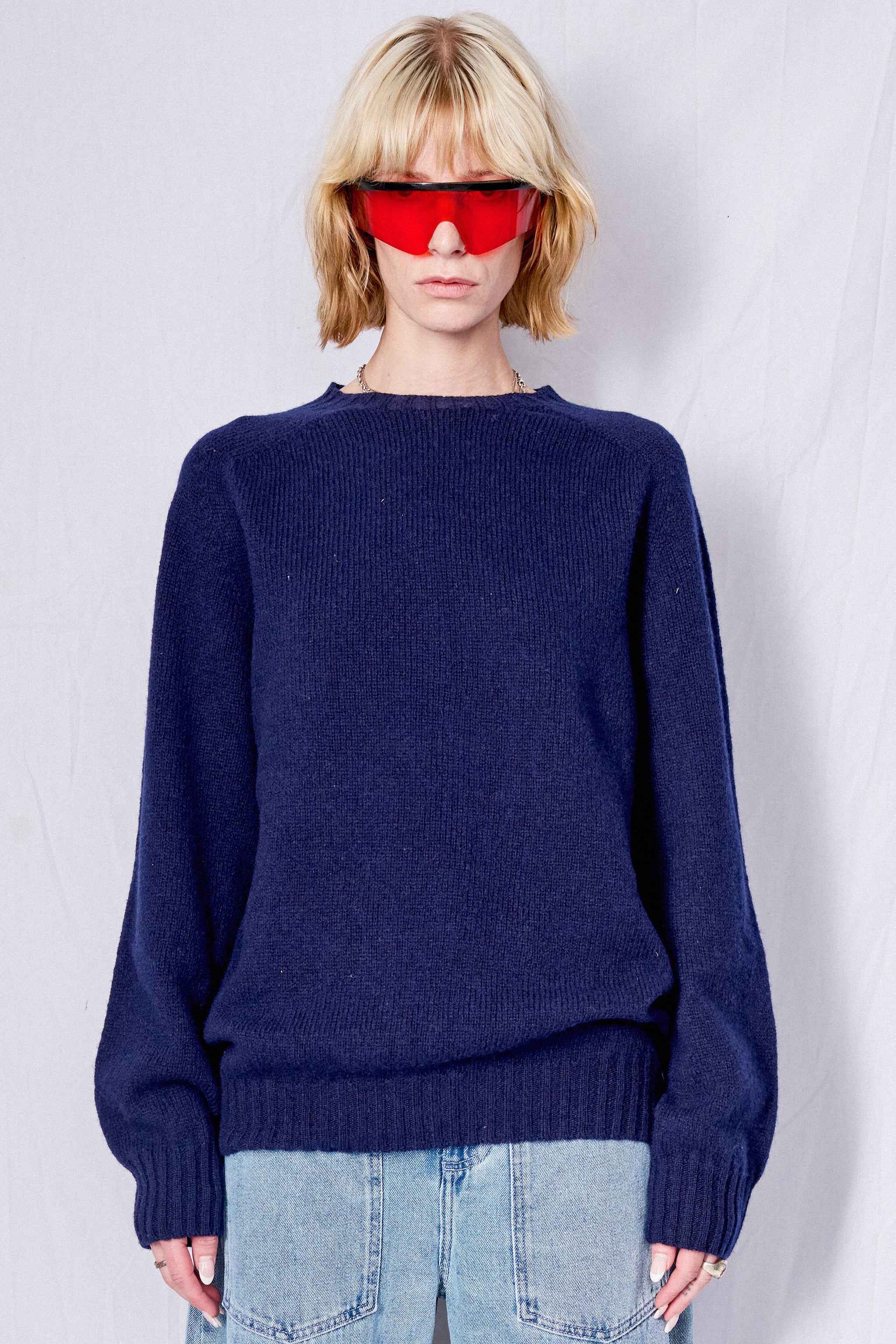 Navy/Brown No.75 Pearlpad Sweater - Bless – Assembly New York