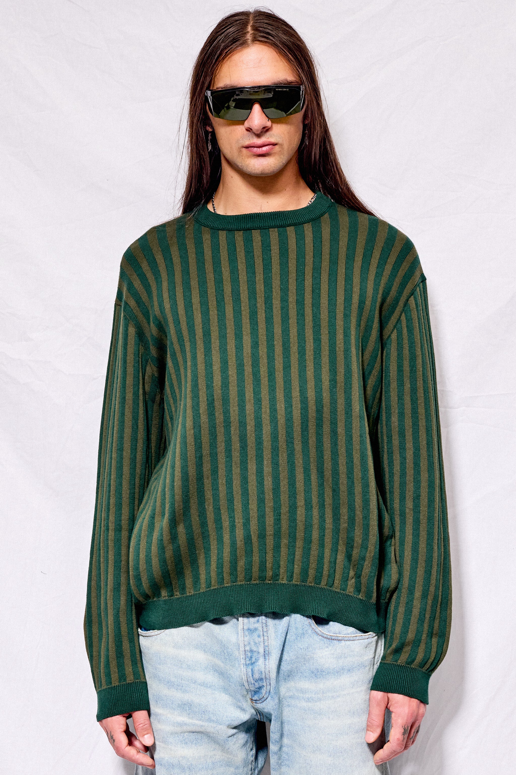 トップス ISA BOULDER long sleeve sweater Evergreen Striped Float Long Sleeve - Isa Boulder – Assembly New York