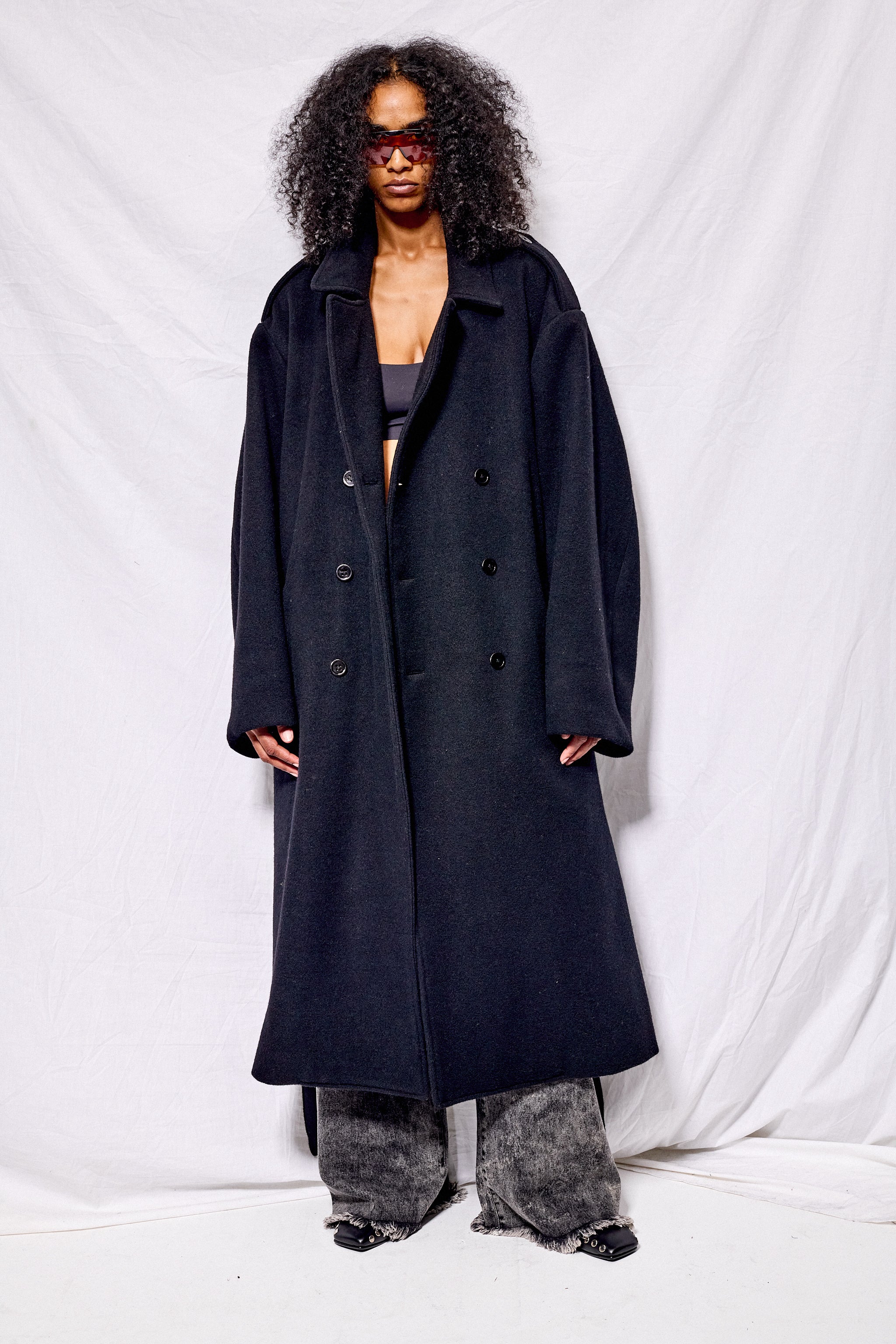Black Wool Trench Coat - Assembly New York