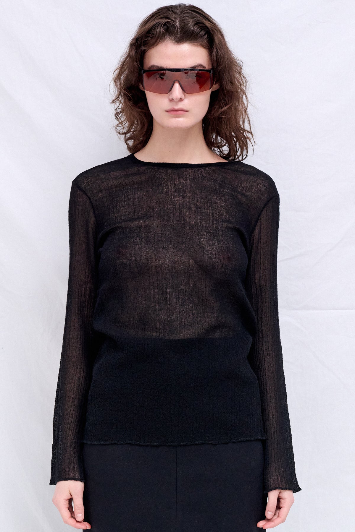 No.300 Black Rib Jersey Top - Gabriela Coll Garments – Assembly 