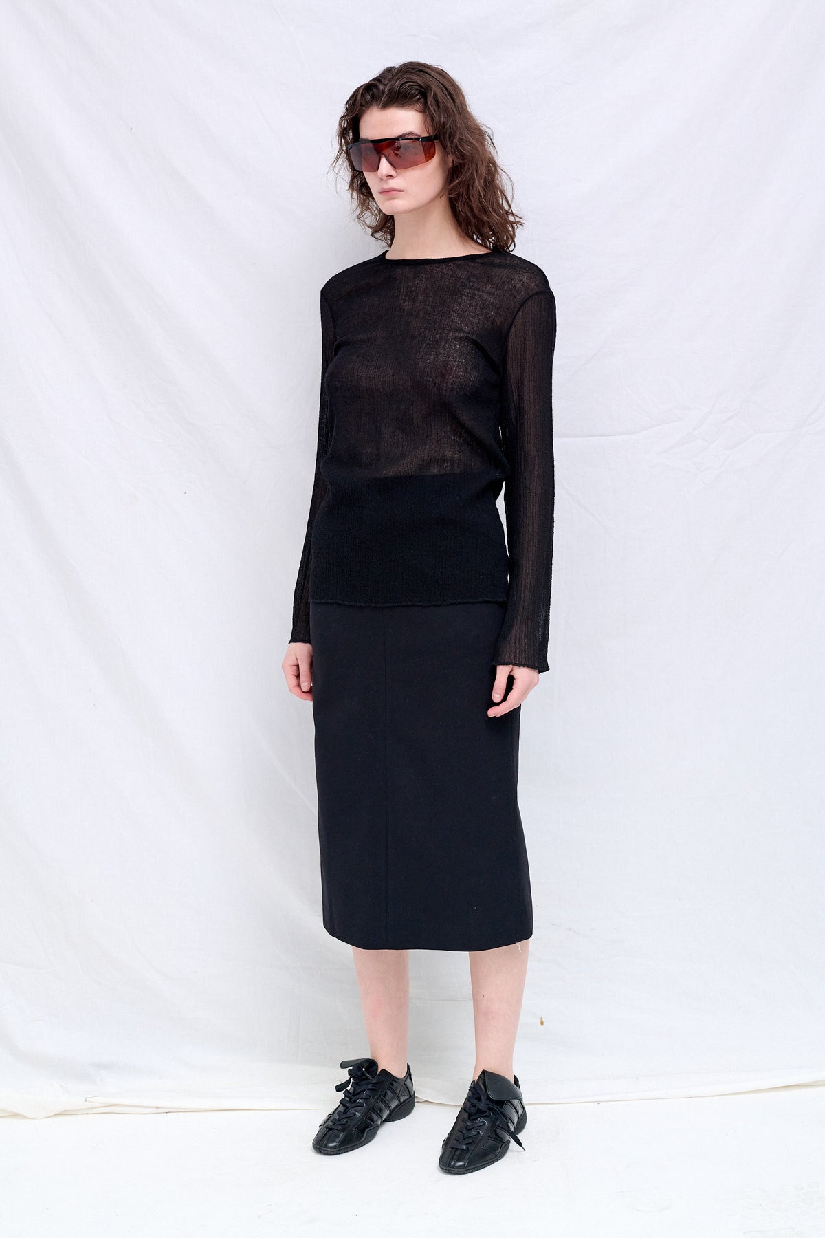 No.300 Black Rib Jersey Top - Gabriela Coll Garments – Assembly 