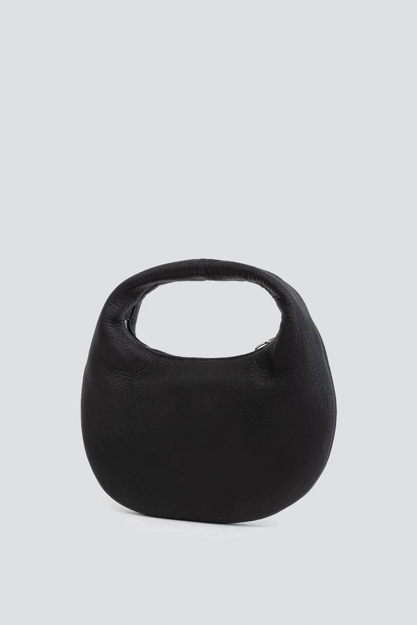 Black Leather Round One Shoulder Bag