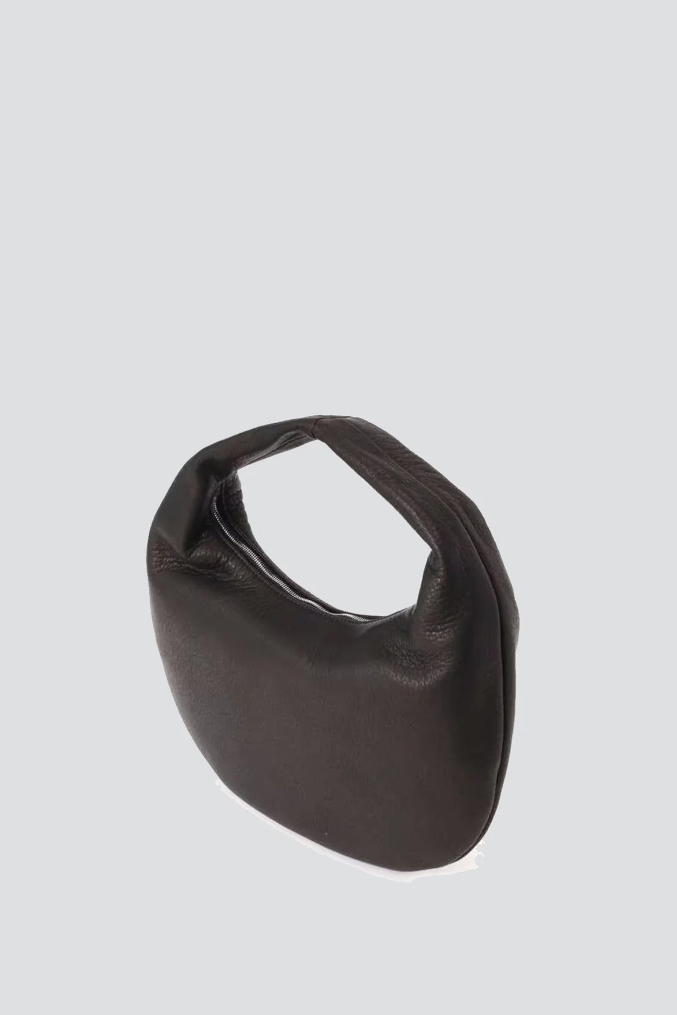 Black Leather Round One Shoulder Bag