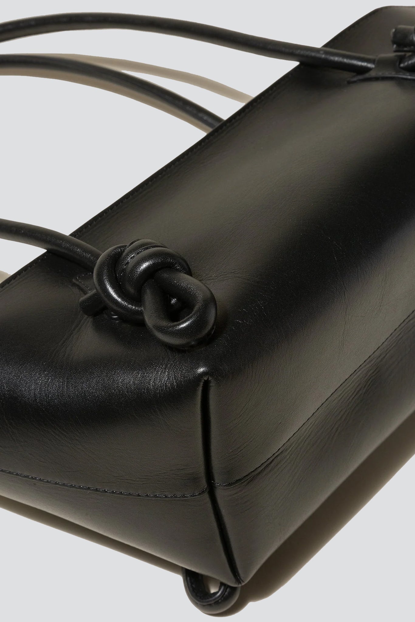 Black Leather Fleca Baguette Bag