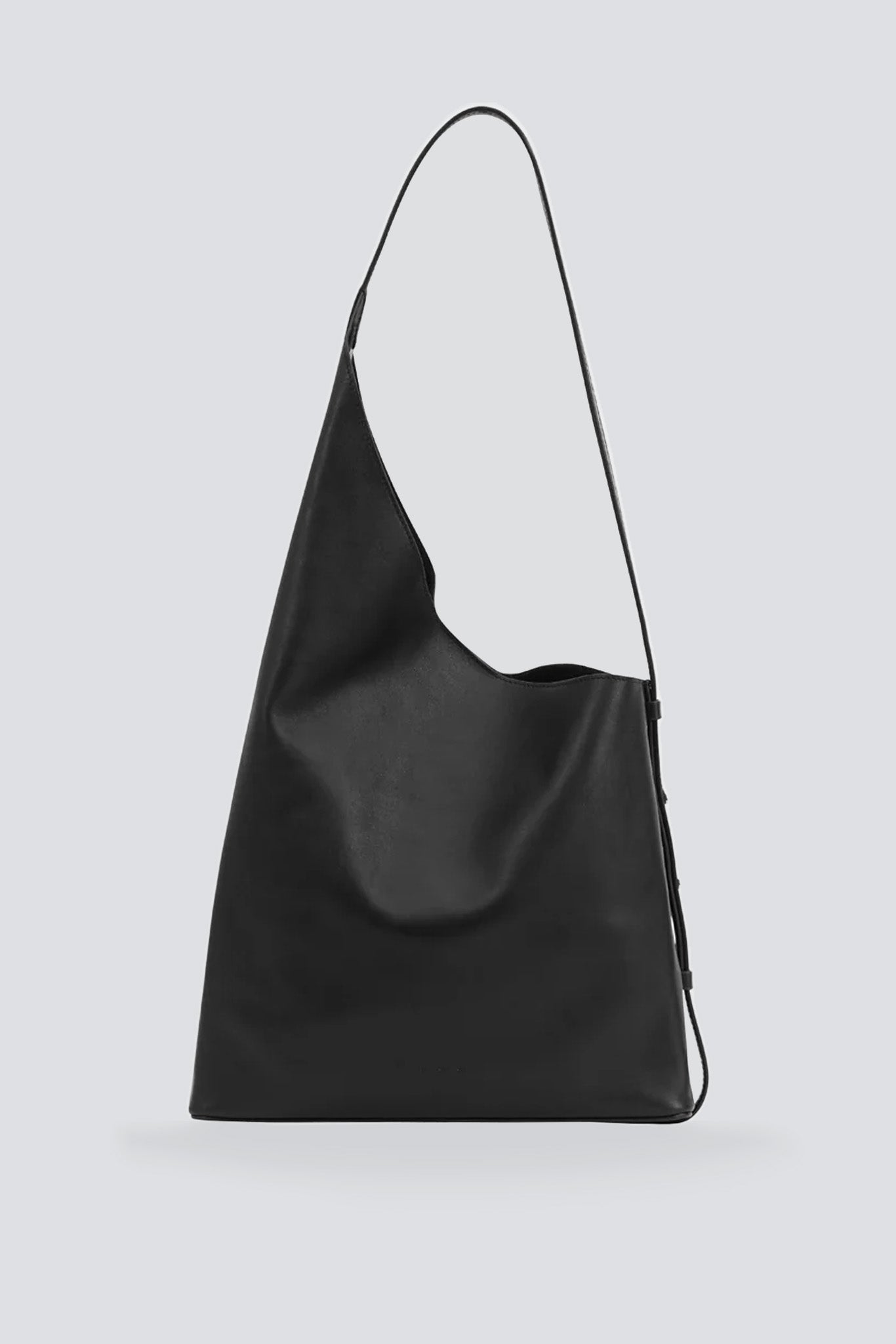Black Leather Demi Lune Shopper