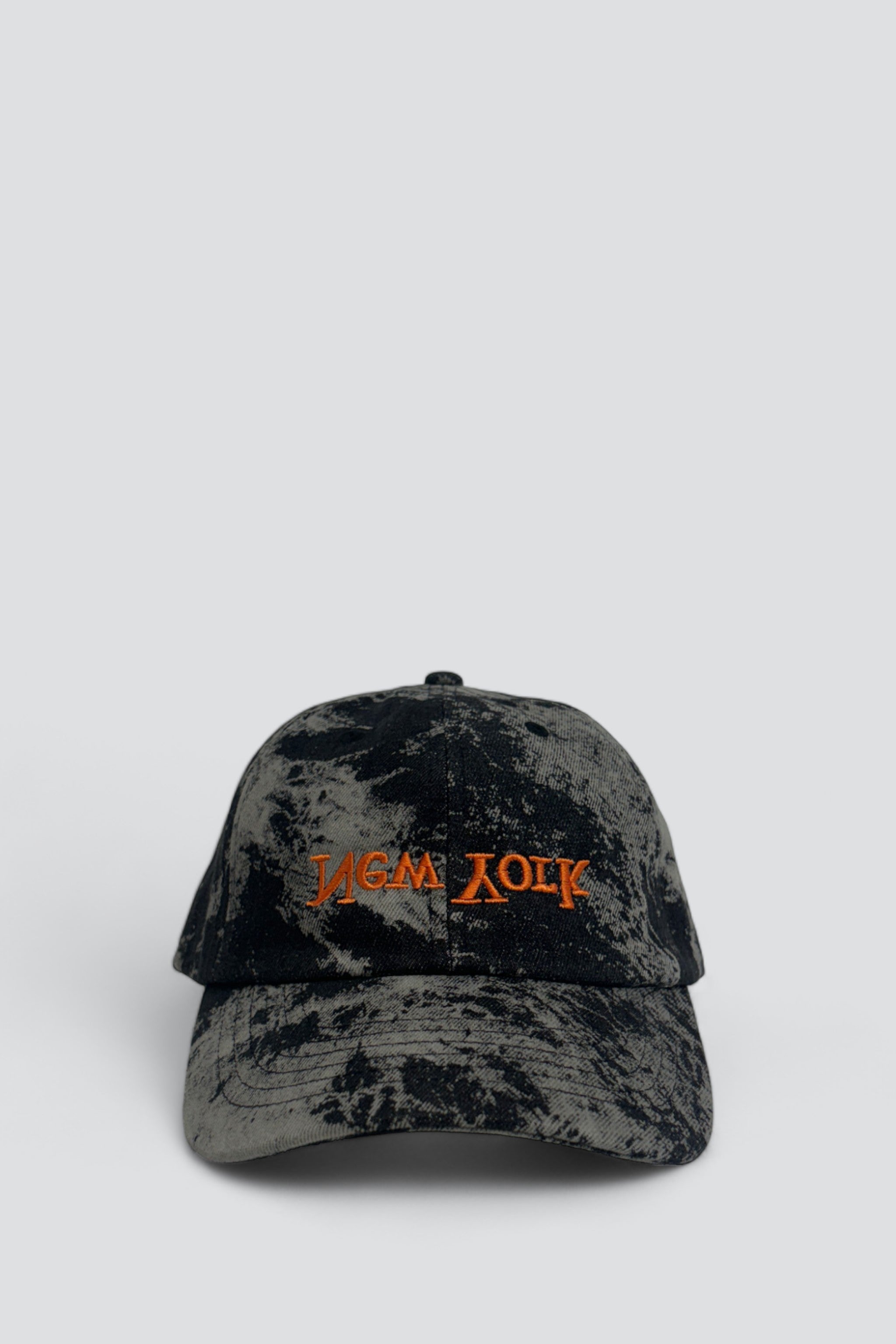 New York Embroidered Hat - Black Tie Dye/Orange