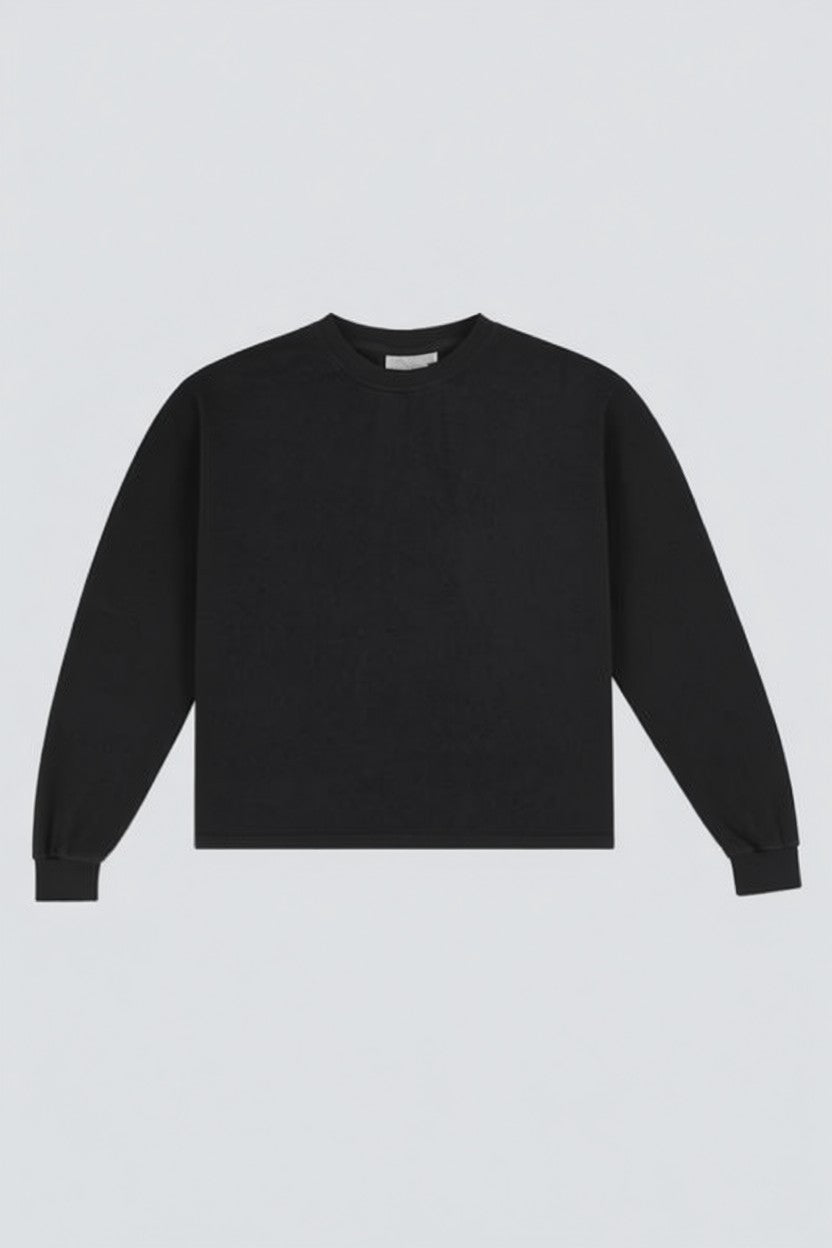 Black Cropped Long Sleeve Tee - Jungmaven – Assembly New York