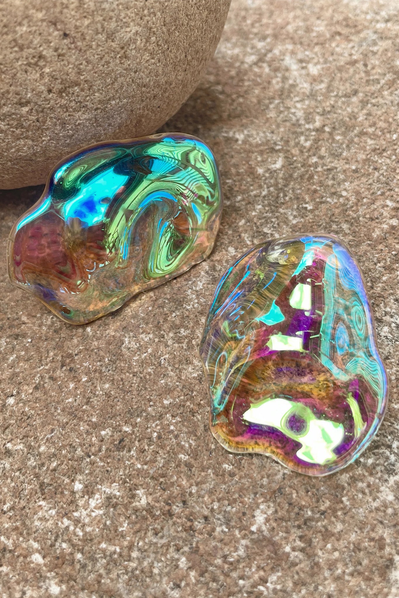 Iridescent Glass Large Enigma Earrings