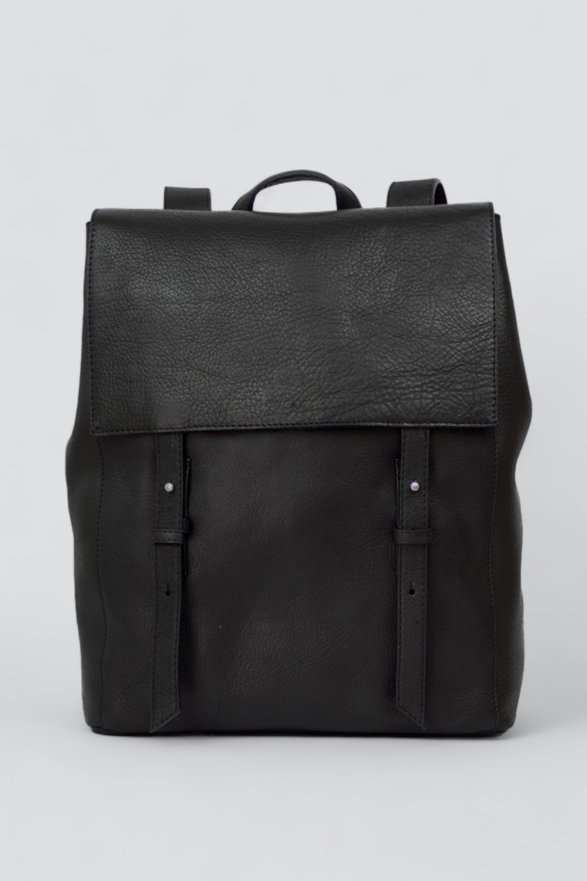 Black Leather Backpack S